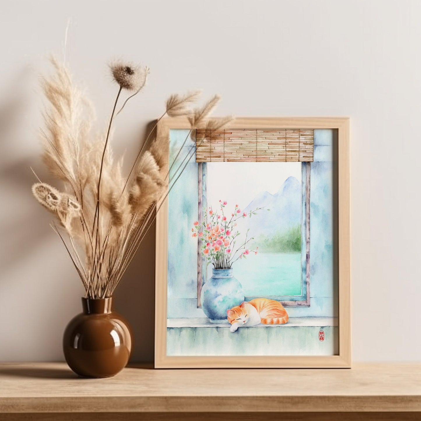 Ethereal Curiosity | Cat Watercolor Art Print
