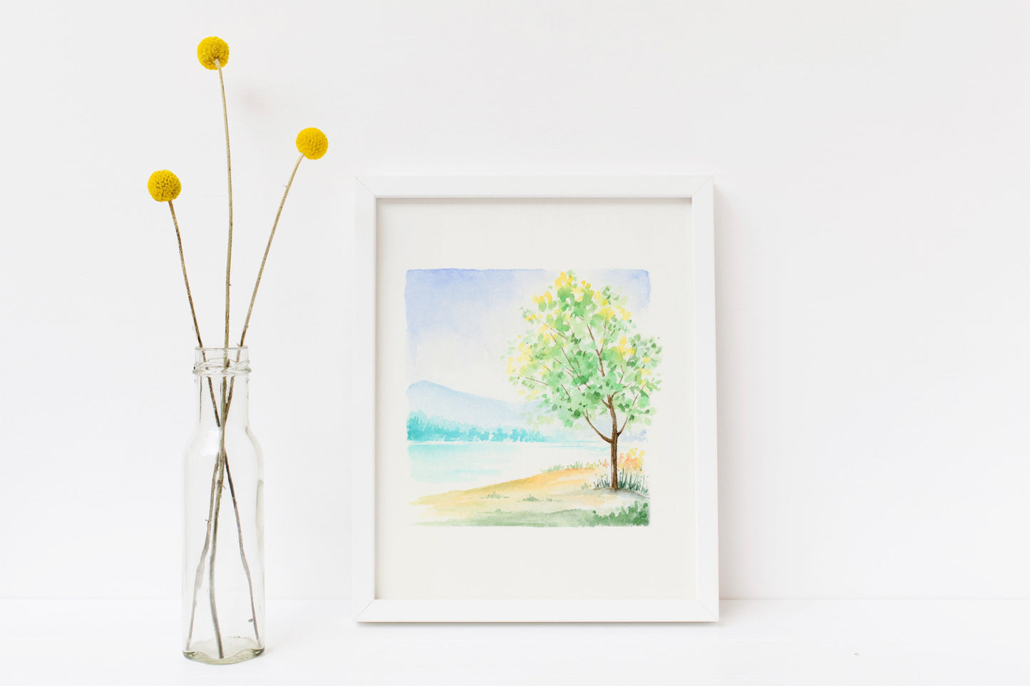 Summer Tree | Simple Landscape Watercolor Art Print