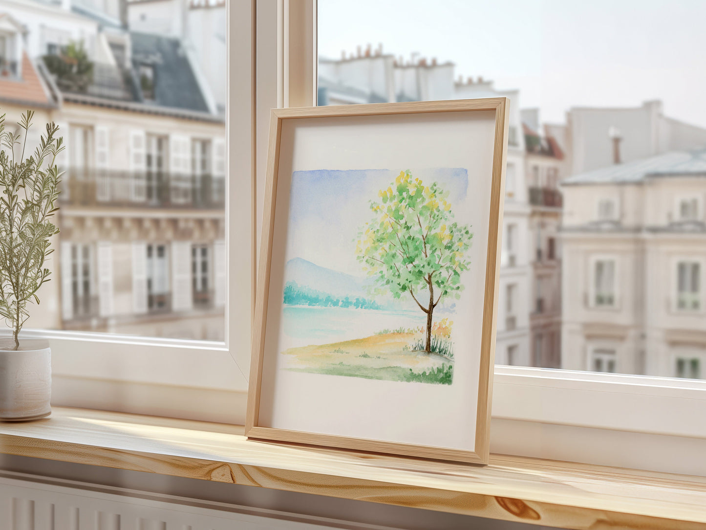 Summer Tree | Simple Landscape Watercolor Art Print