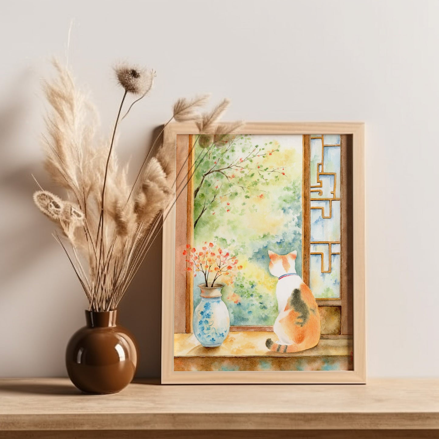 Unbridled Curiosity | Oriental Cat Watercolor Art Print