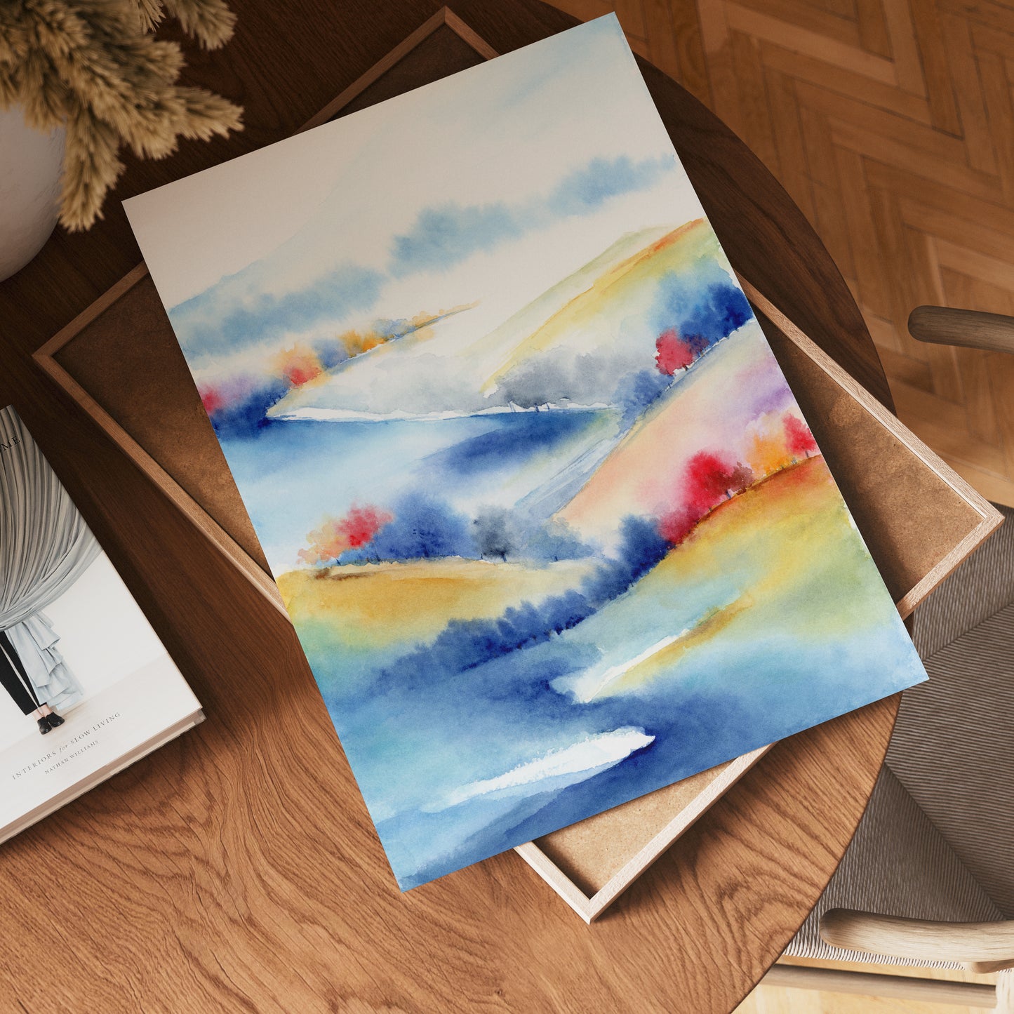 Chromatic Hills | Abstract Landscape Watercolor Art Print