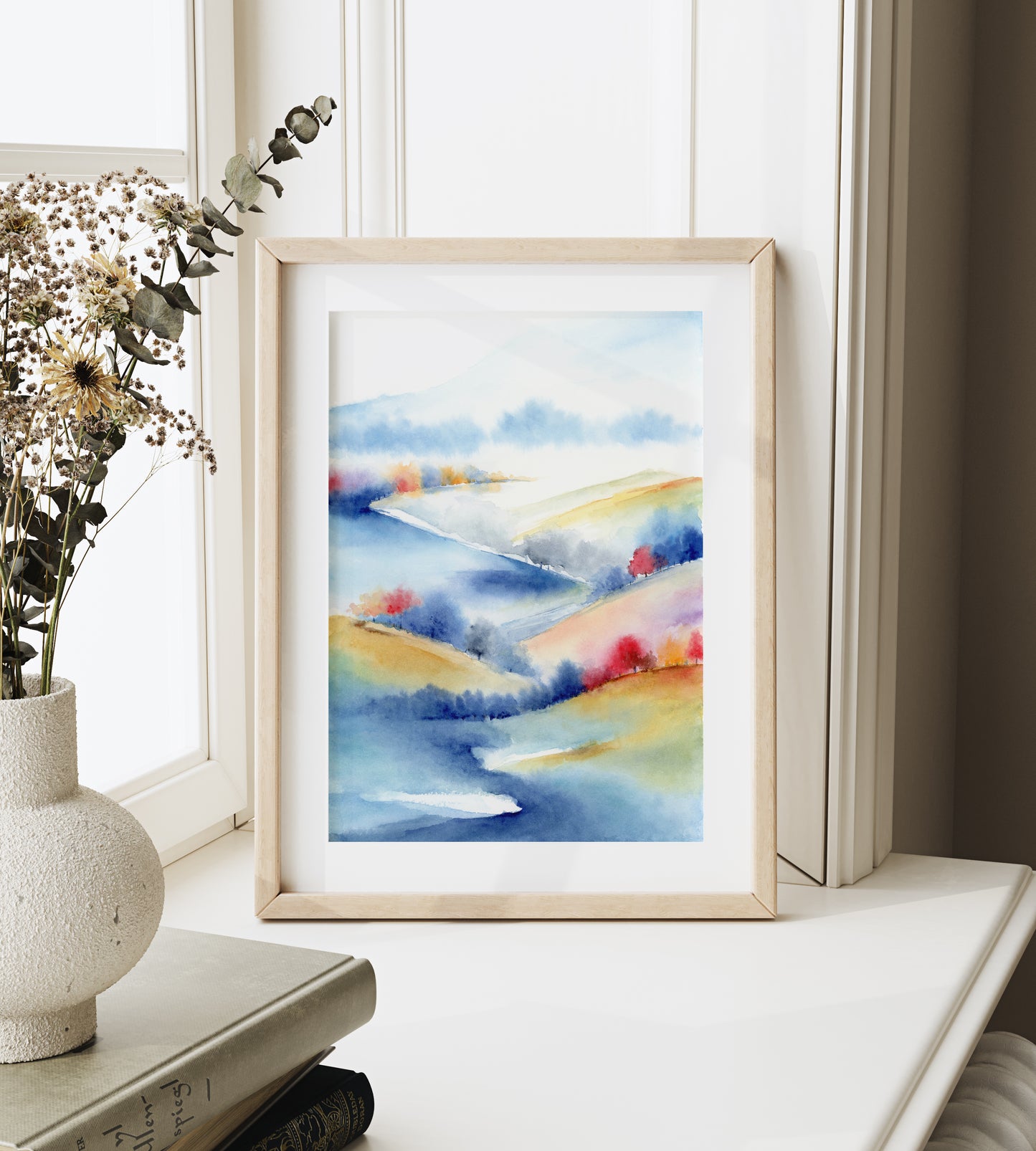 Chromatic Hills | Abstract Landscape Watercolor Art Print