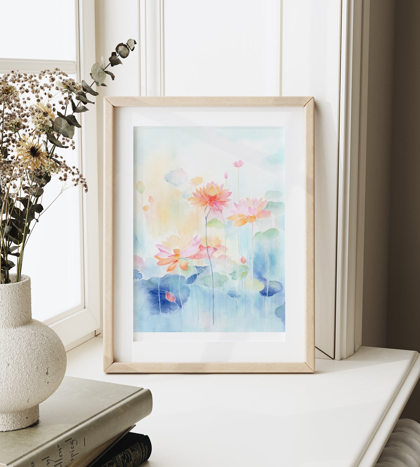 Vibrant Lotus | Abstract Lotus Watercolor Art Print