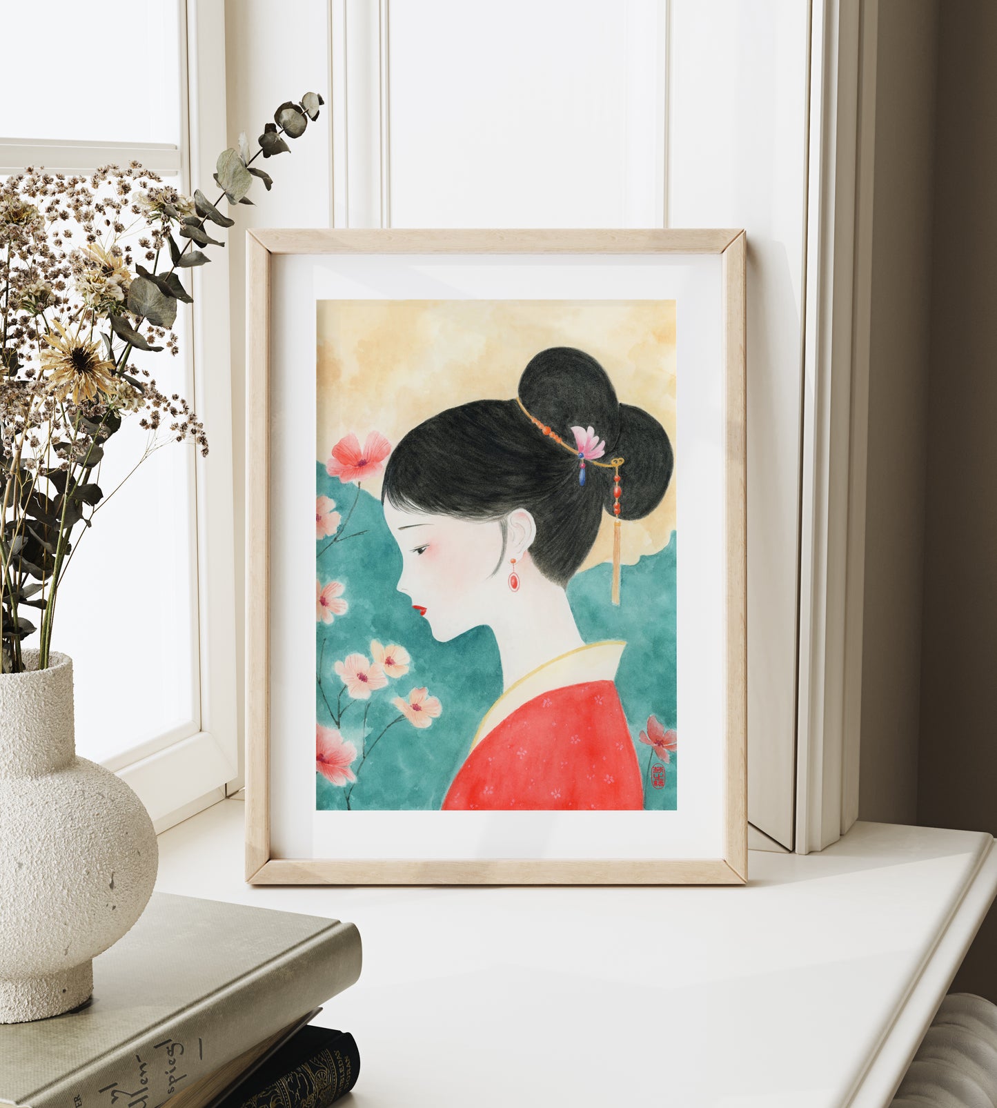 In Blossom 花间意 | Ancient Beauty Watercolor Art Print