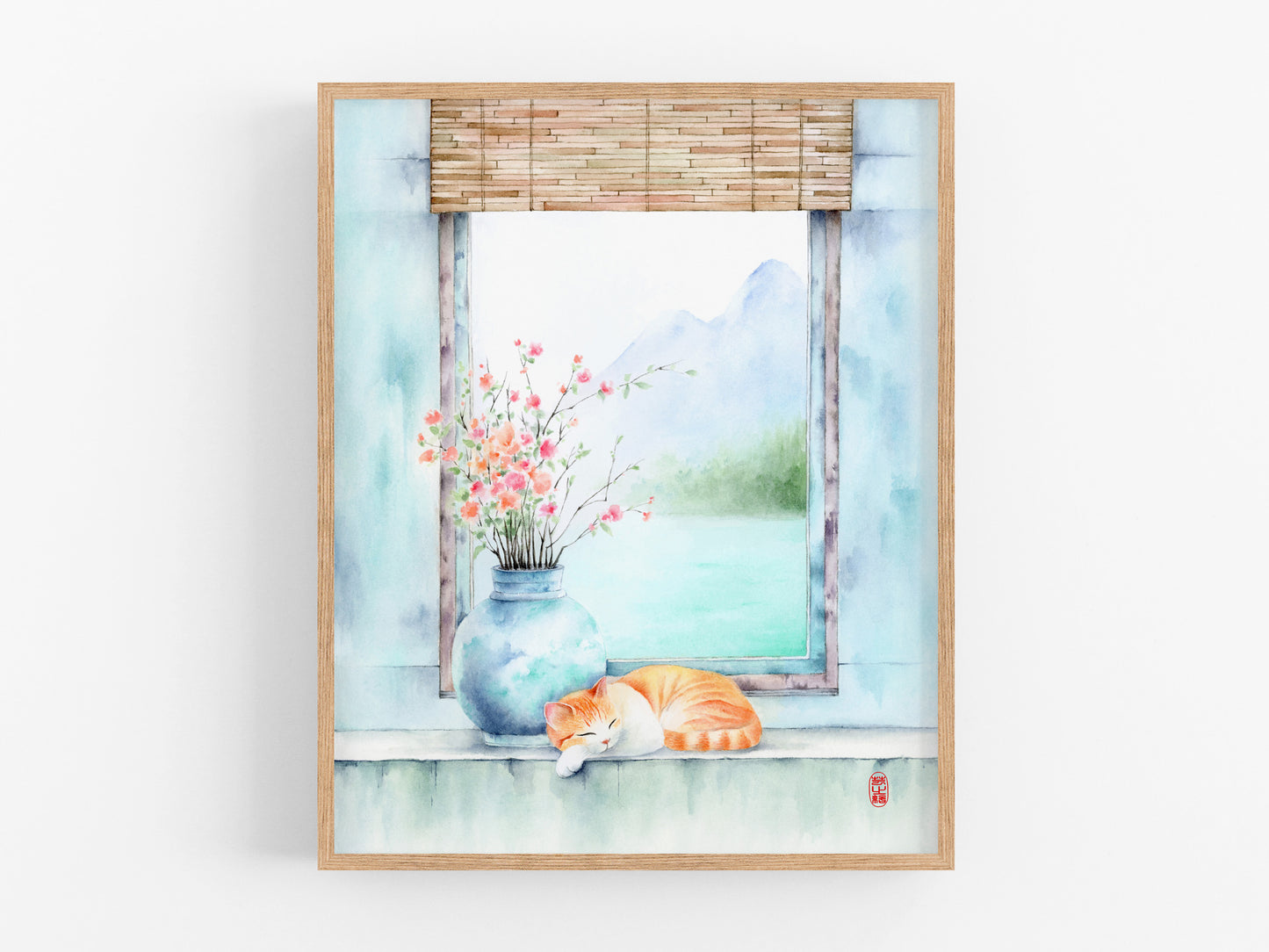 Ethereal Curiosity | Cat Watercolor Art Print