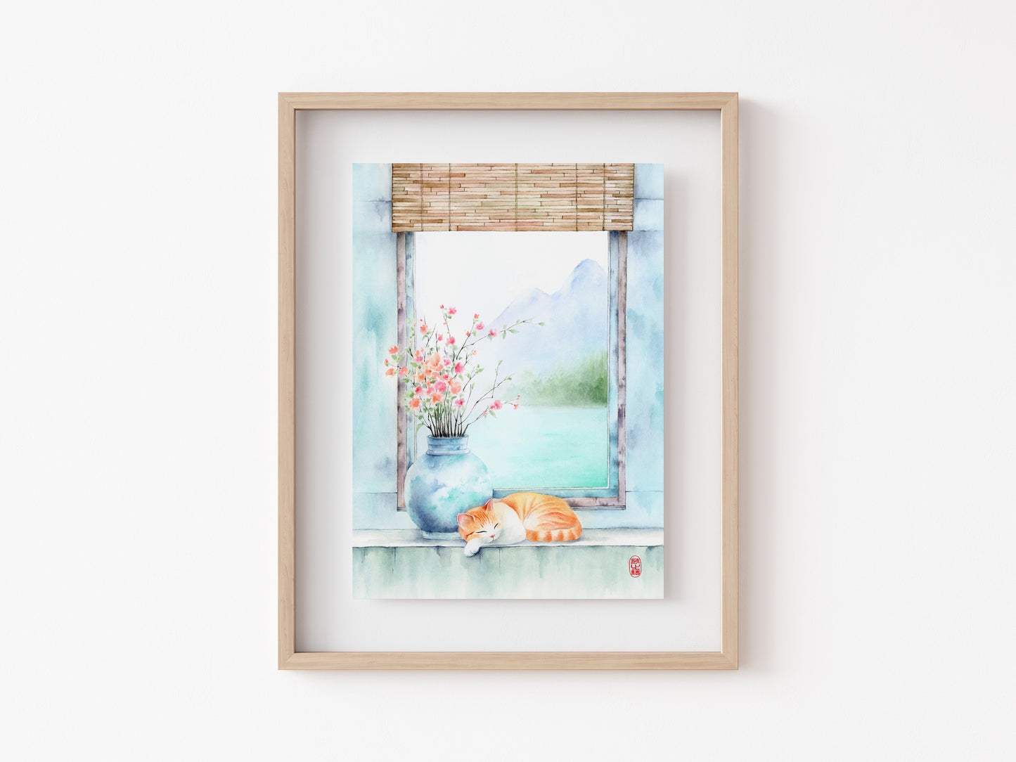 Ethereal Curiosity | Cat Watercolor Art Print