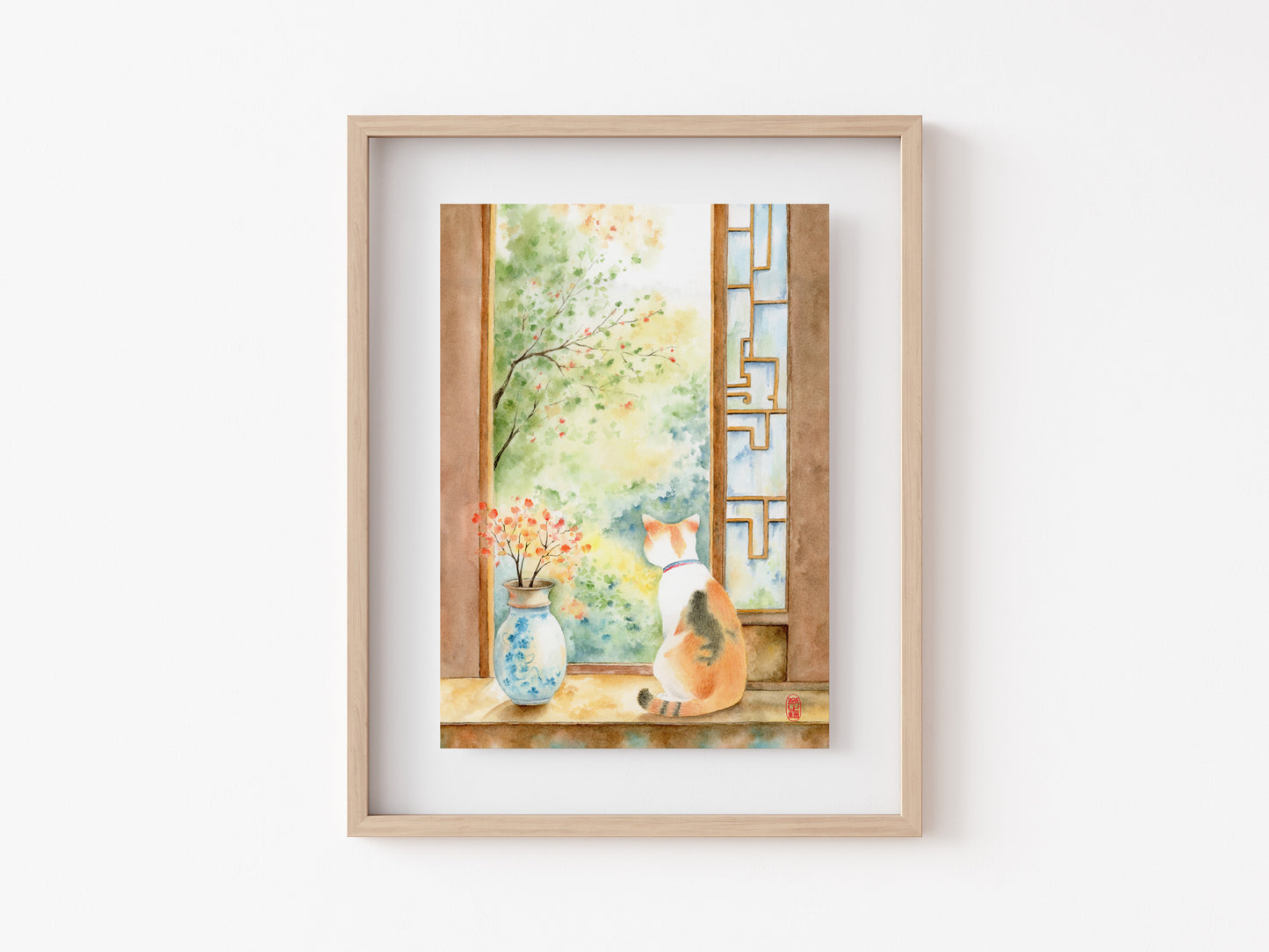 Unbridled Curiosity | Oriental Cat Watercolor Art Print