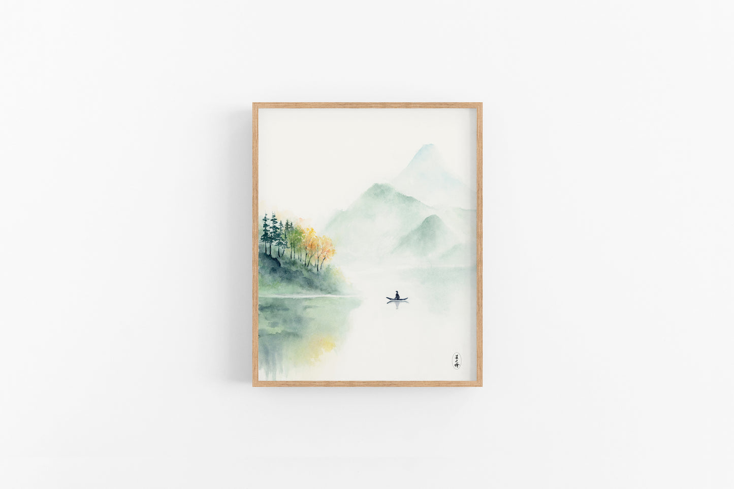 Graceful Voyage | Set of 2 Traditional Style Lake Watercolor Art Prints