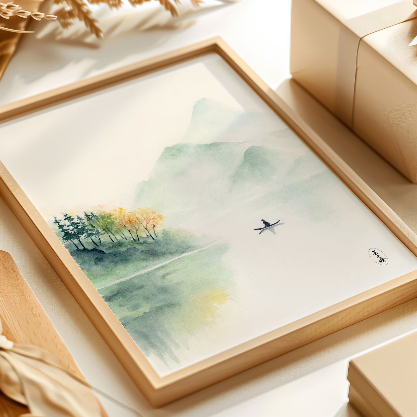 Lake of Tranquility | Oriental Landscape Watercolor Art Print