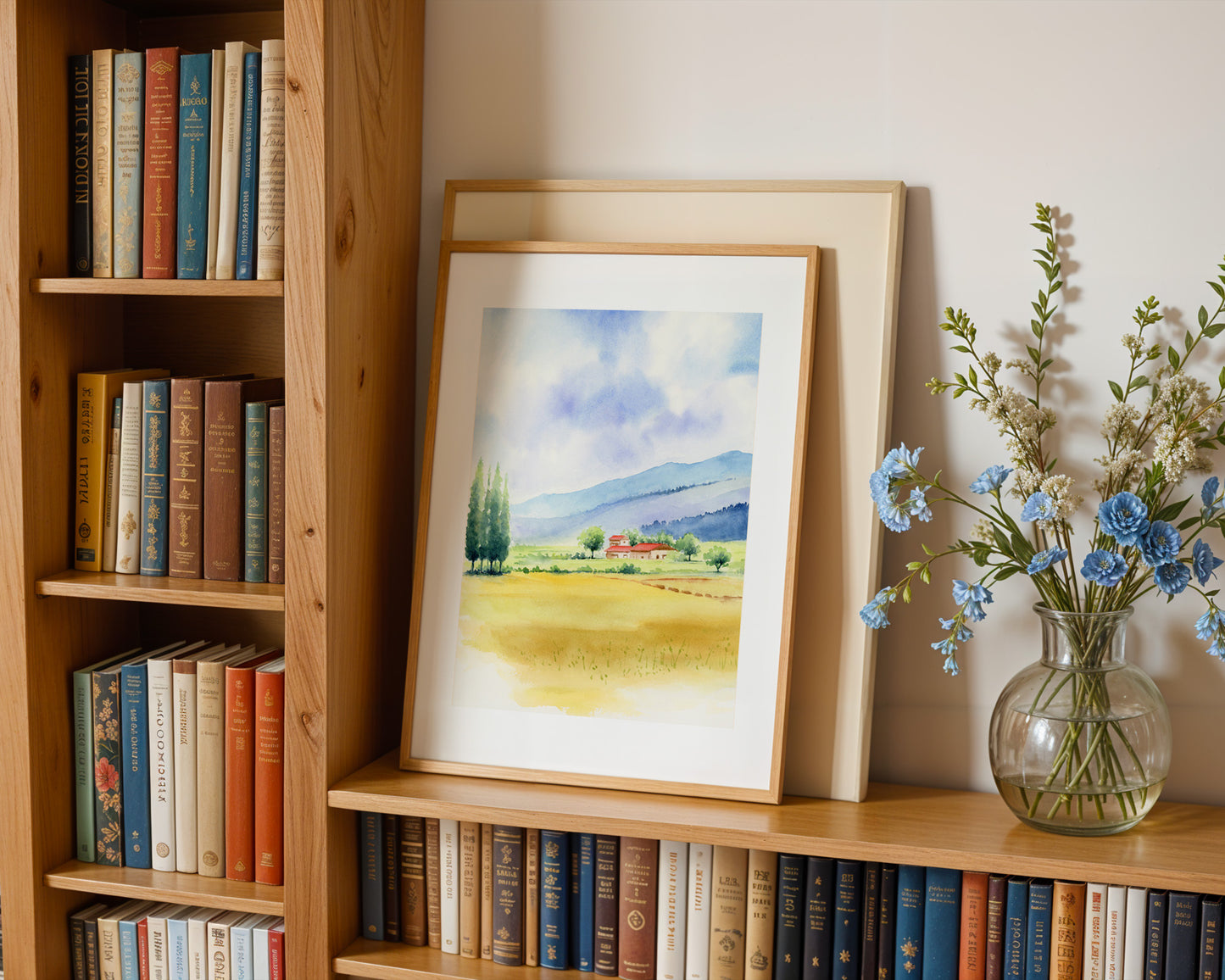 Amber Fields | Country Landscape Watercolor Art Print