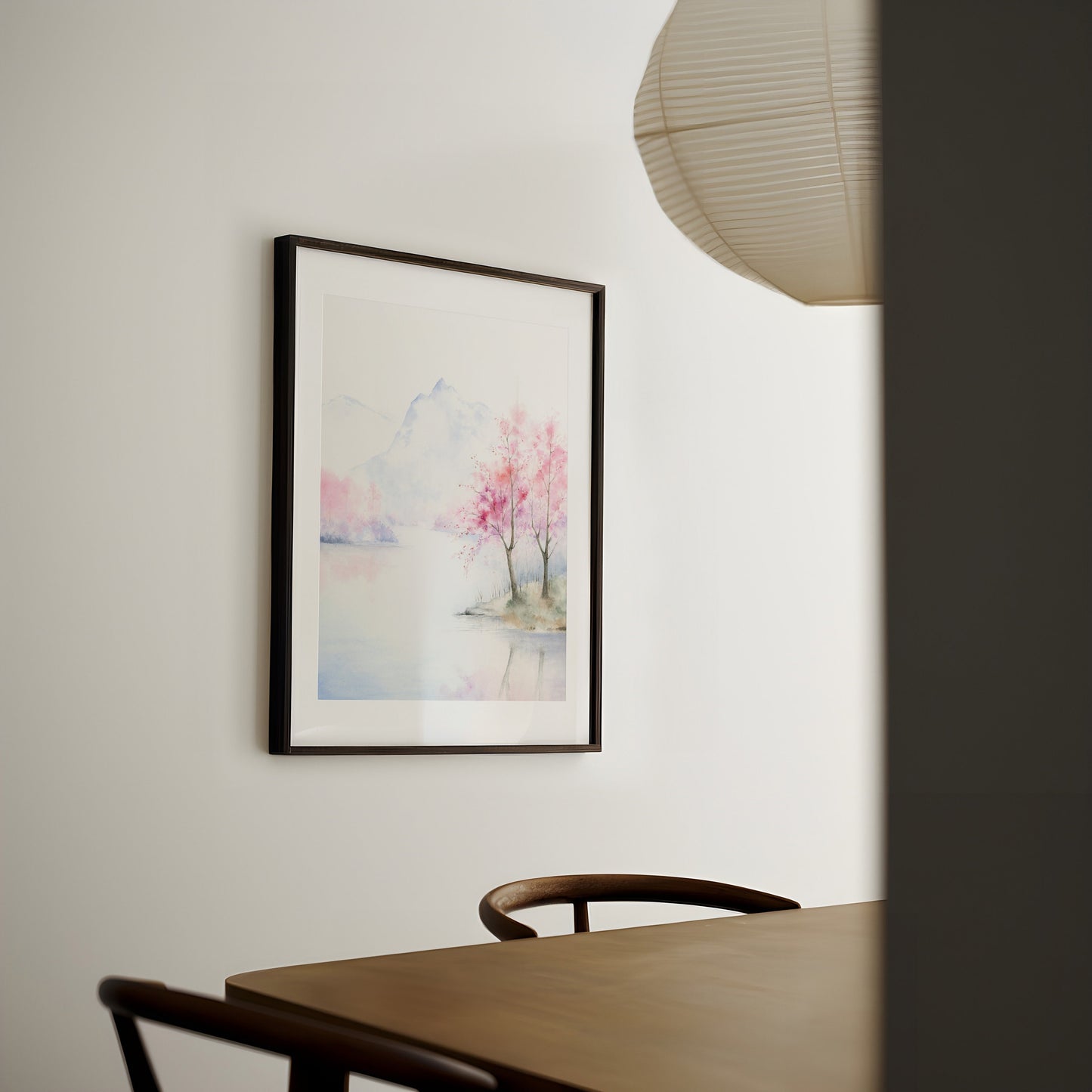Spring Blossom | Spring Mountain Lake Watercolor Art Print