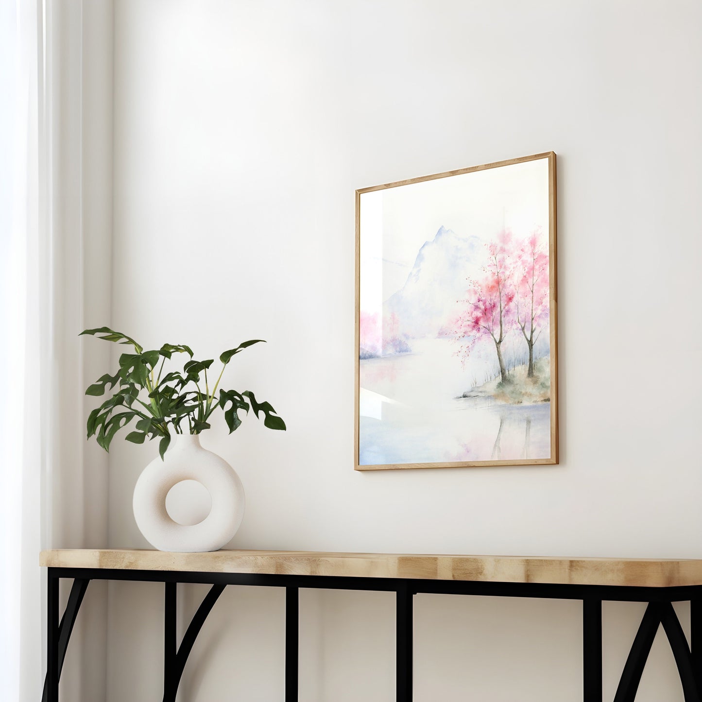 Spring Blossom | Spring Mountain Lake Watercolor Art Print