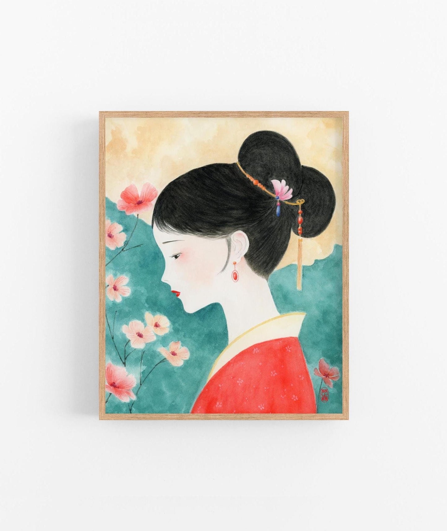 In Blossom 花间意 | Ancient Beauty Watercolor Art Print