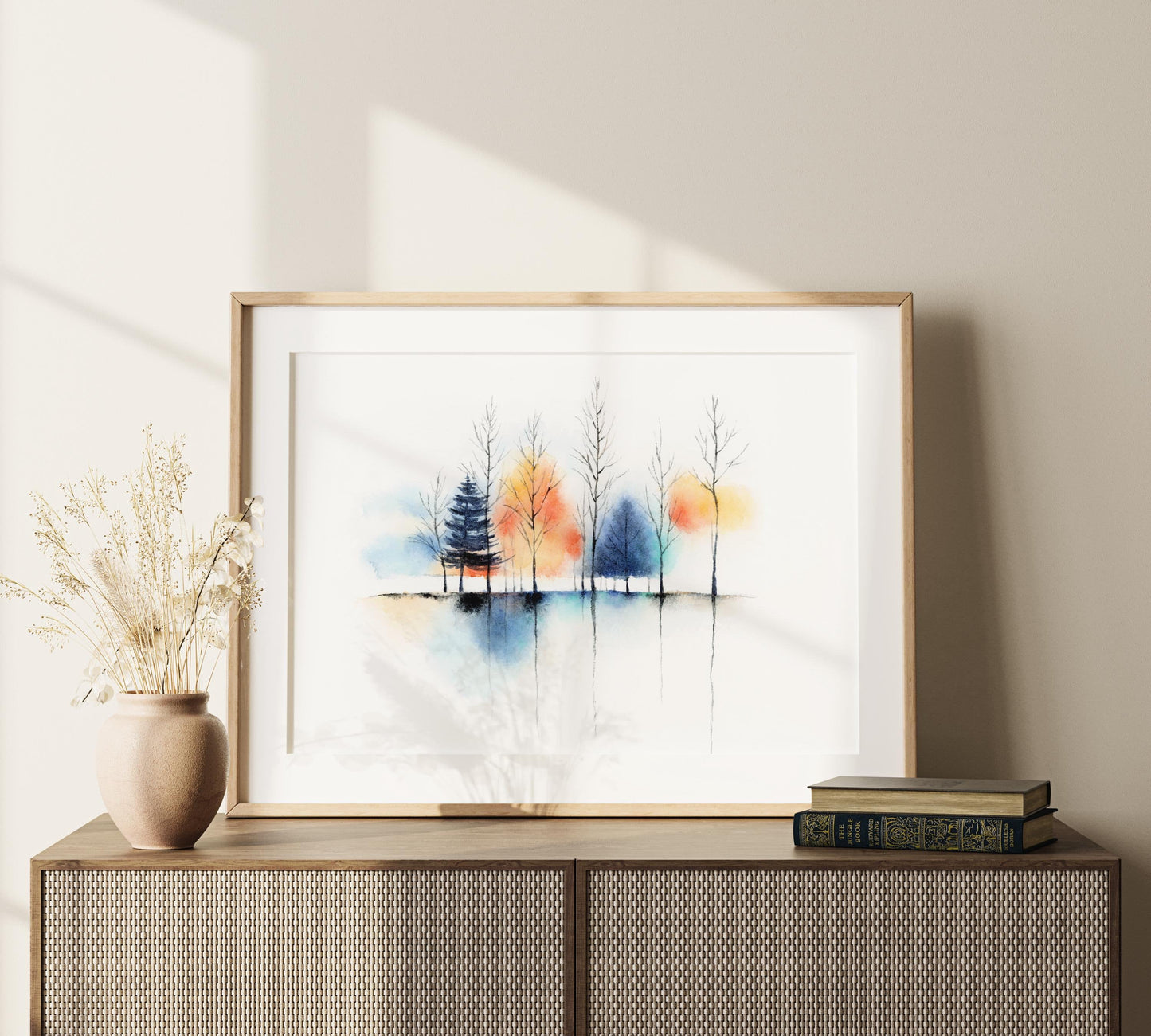 Abstract Reverie | Abstract Landscape Tree Watercolor Print