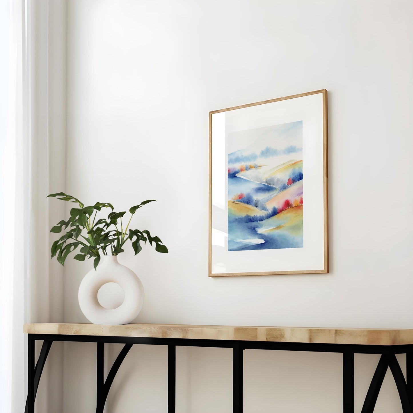 Chromatic Hills | Abstract Landscape Watercolor Art Print