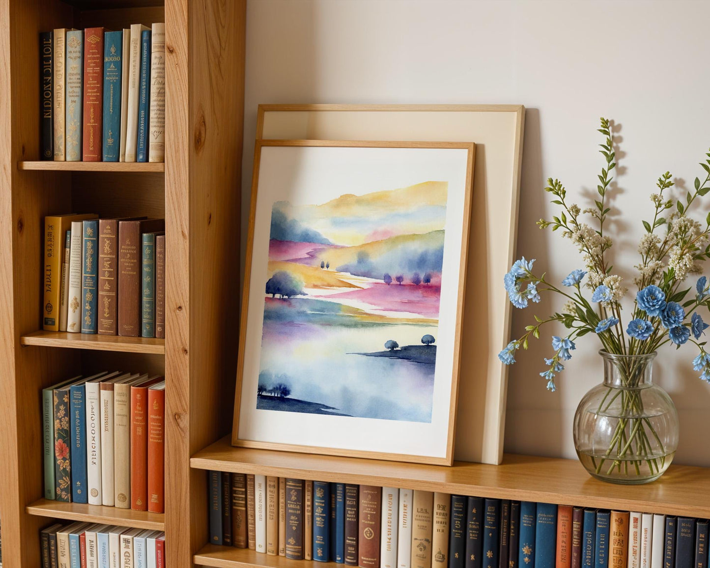 Prismatic Countryside | Abstract Mountain Watercolor Art Print