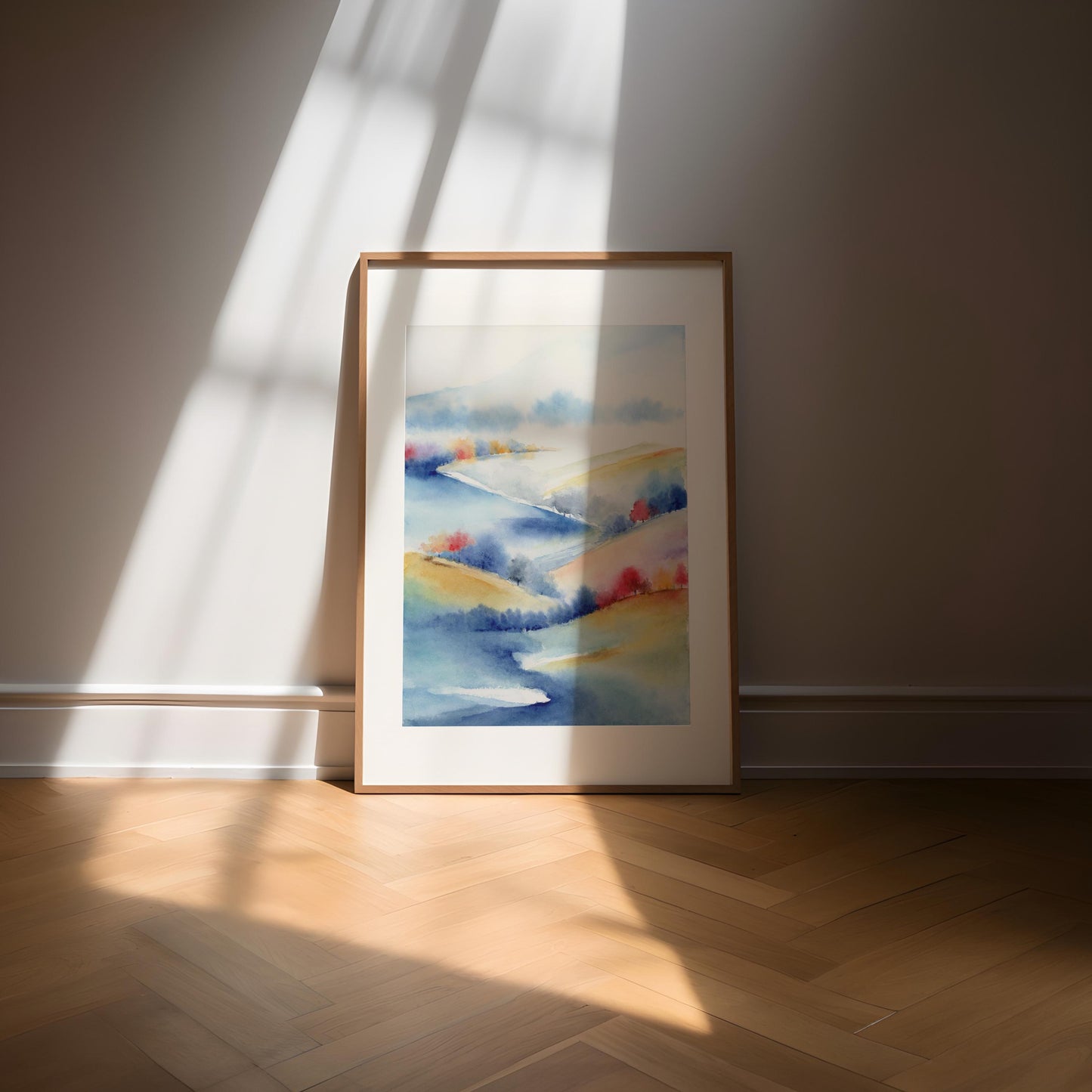 Chromatic Hills | Abstract Landscape Watercolor Art Print