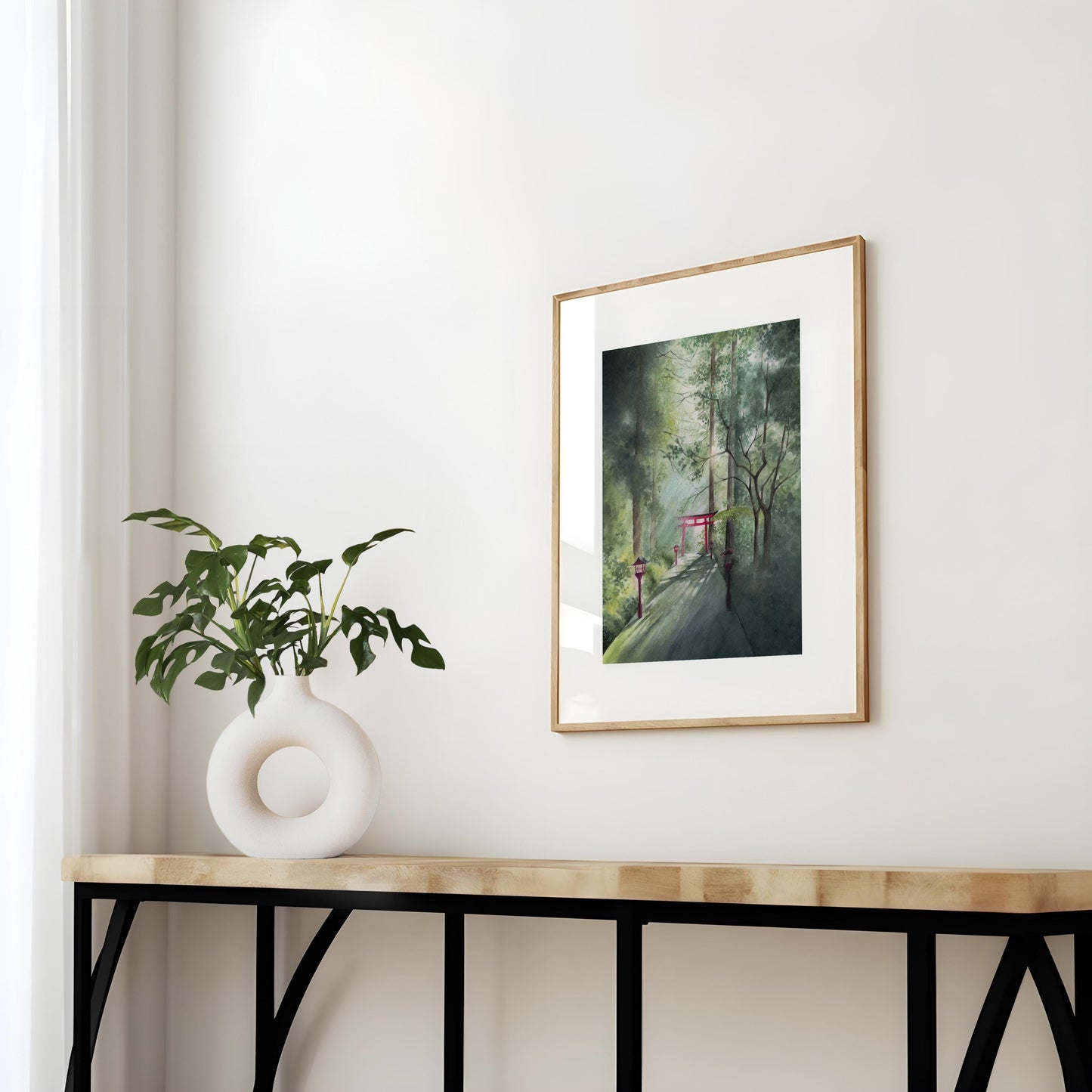 Transformed Viridescence | Japan Torii Gate Watercolor Art Print