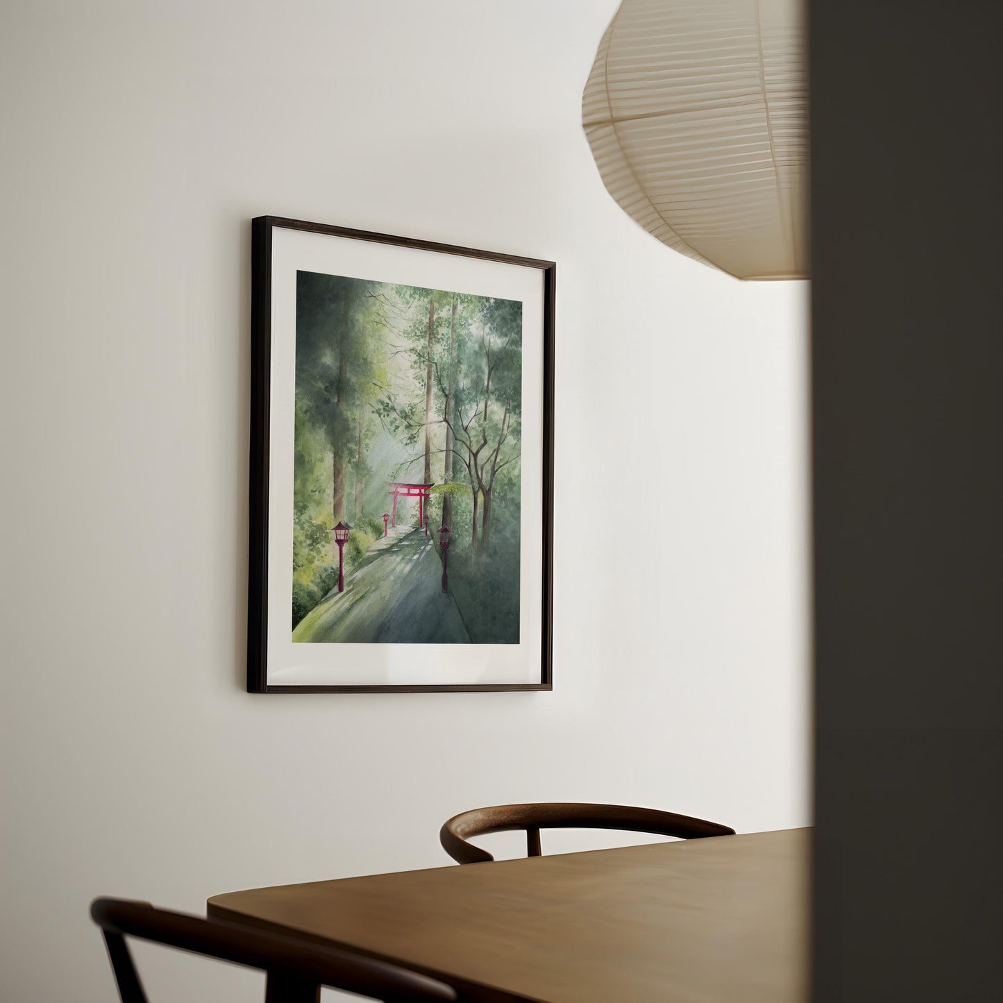 Transformed Viridescence | Japan Torii Gate Watercolor Art Print