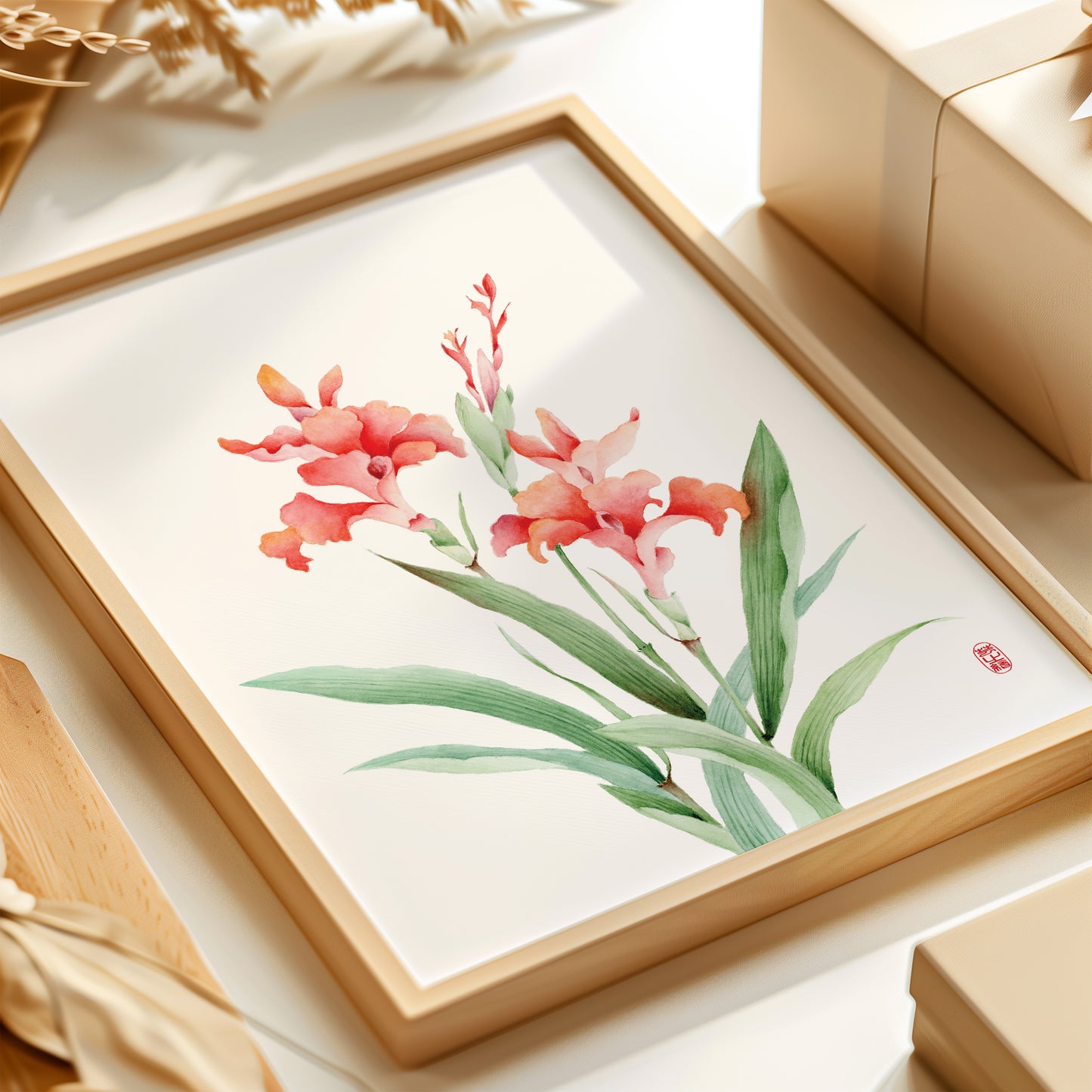 Crimson Captivation | Floral Watercolor Art Print