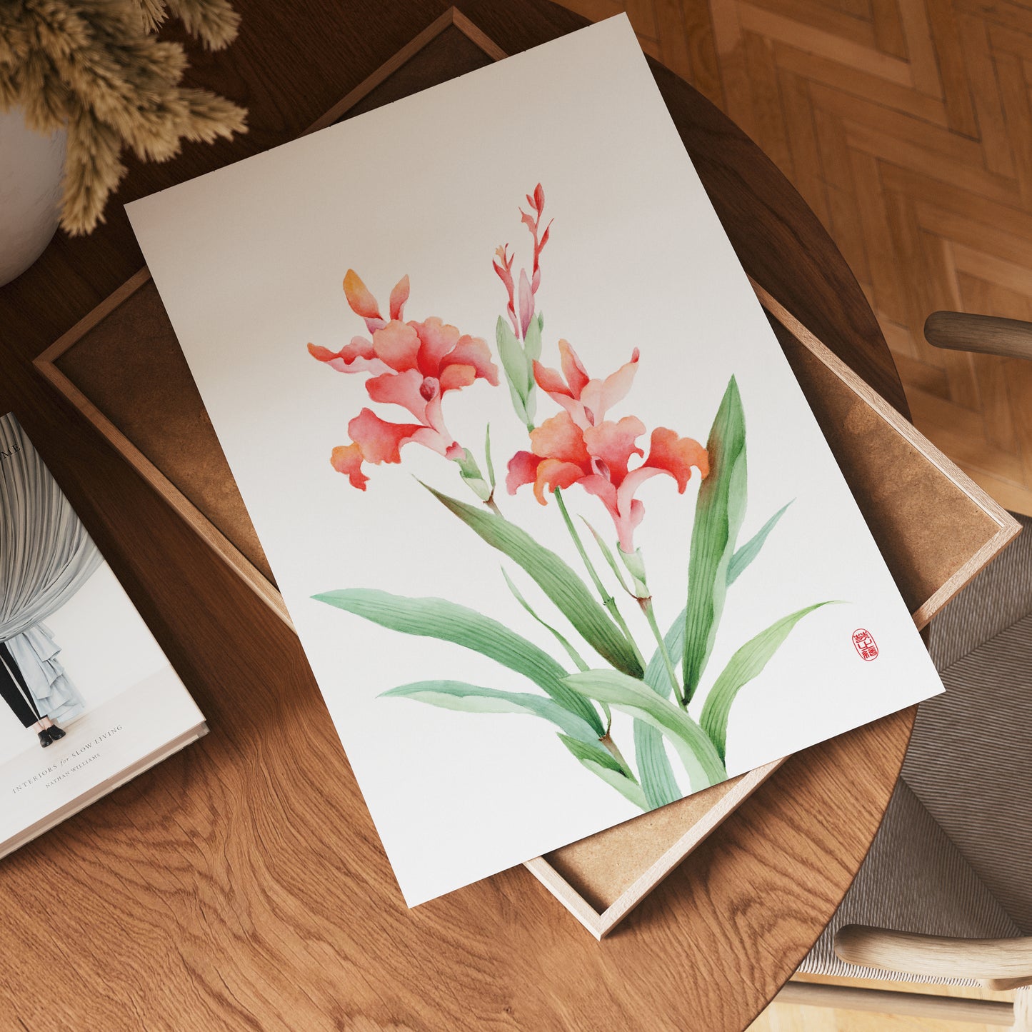Crimson Captivation | Floral Watercolor Art Print