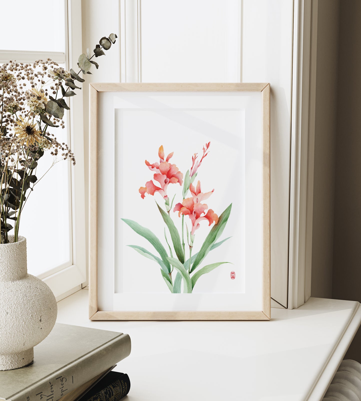 Crimson Captivation | Floral Watercolor Art Print