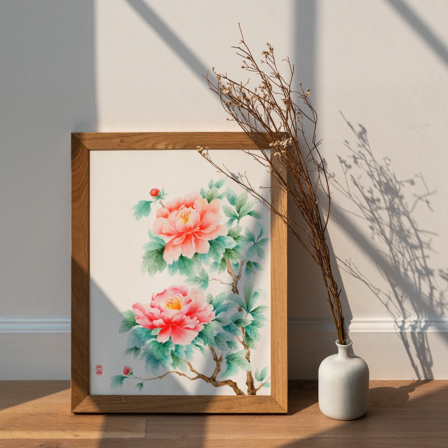 Lustrous Paeonia | Vintage Peony Watercolor Art Print