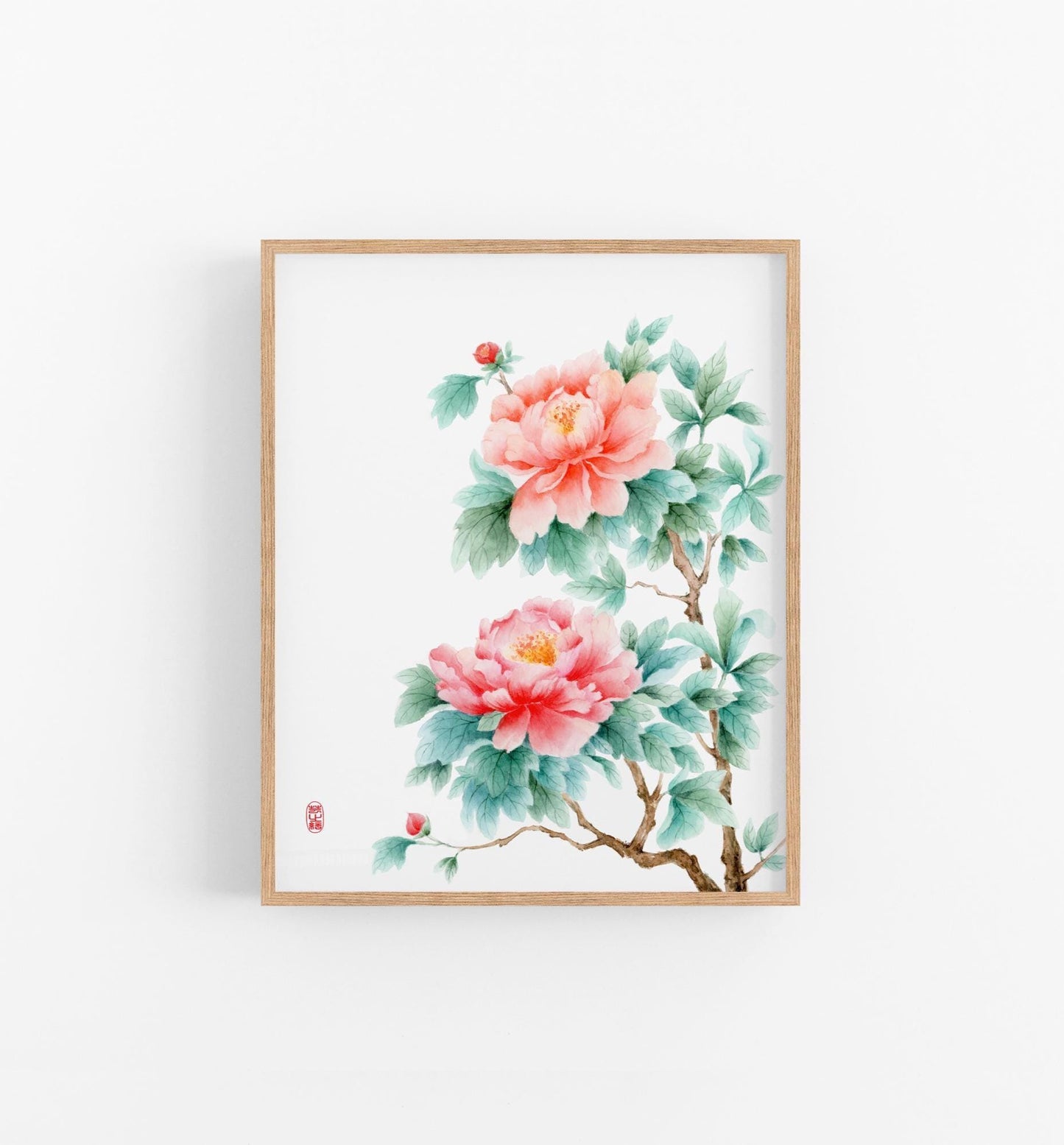 Lustrous Paeonia | Vintage Peony Watercolor Art Print