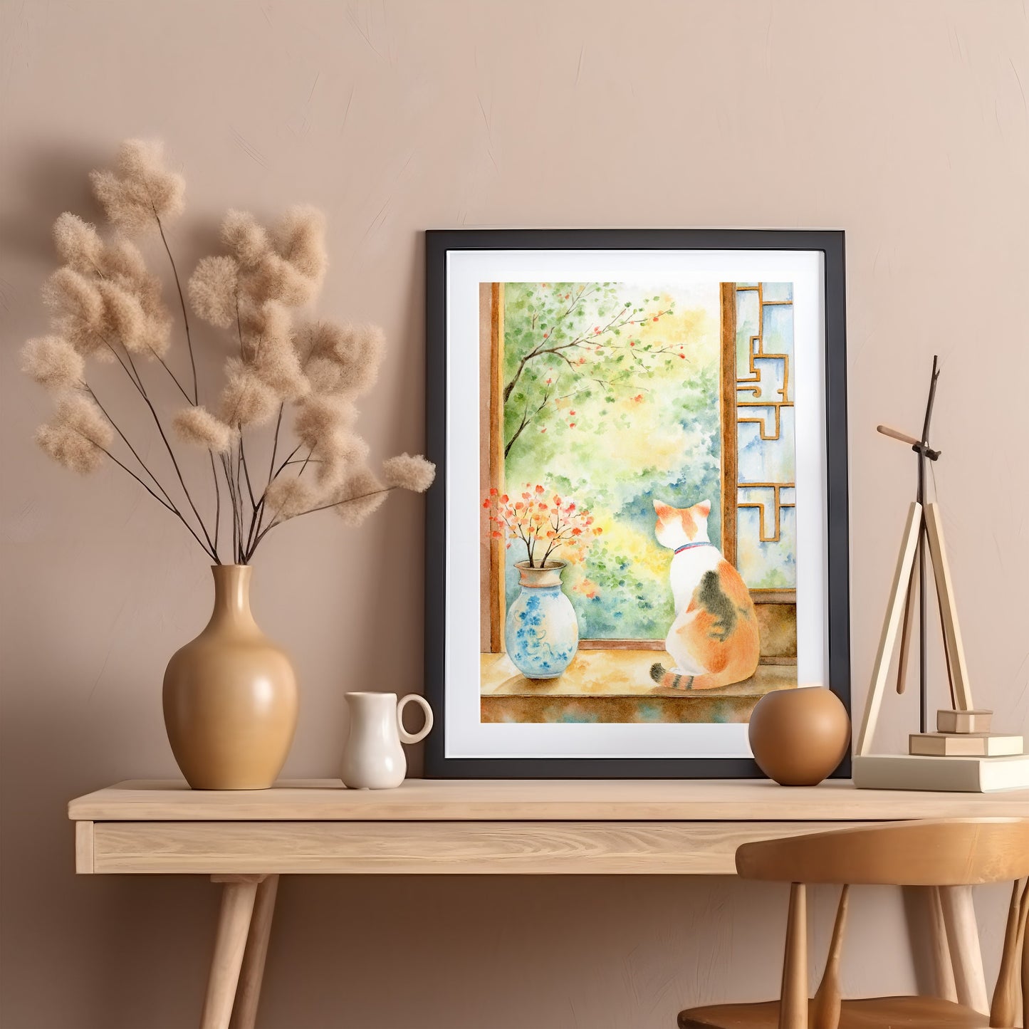 Unbridled Curiosity | Oriental Cat Watercolor Art Print