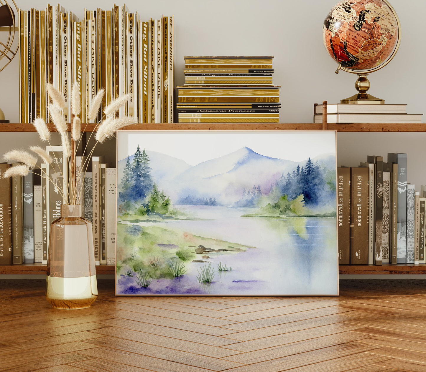 Paradise | Misty Mountain Lake Watercolor Art Print