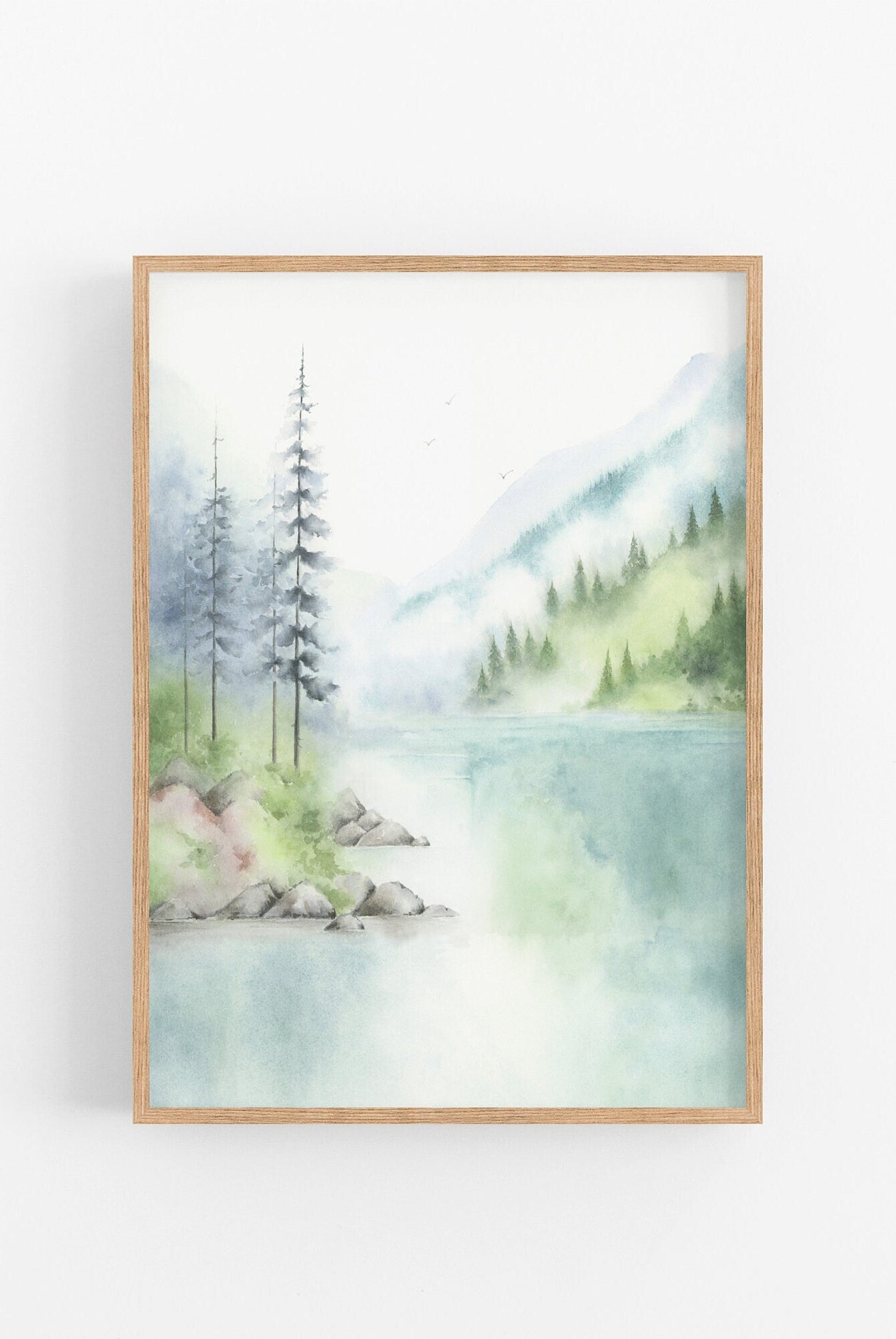 Sunsong Serenade | Summer Mountain Lake Watercolor Art Print