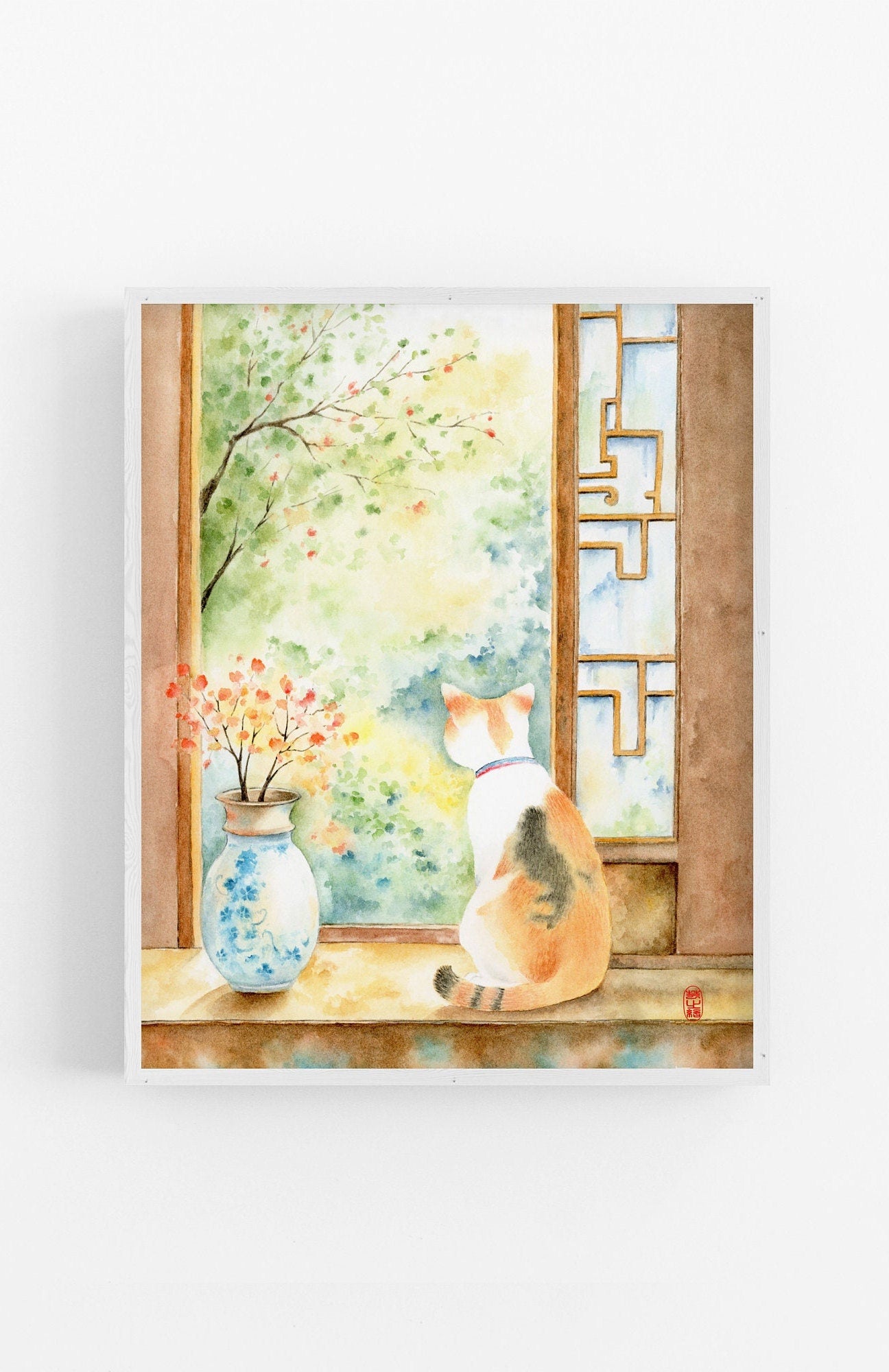 Unbridled Curiosity | Oriental Cat Watercolor Art Print