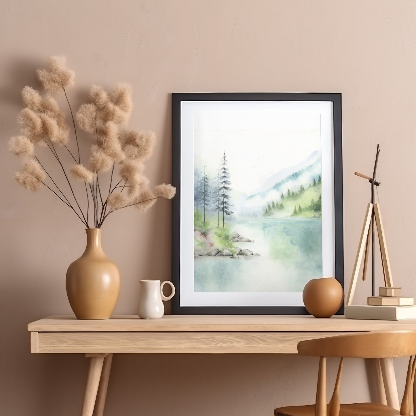 Sunsong Serenade | Summer Mountain Lake Watercolor Art Print