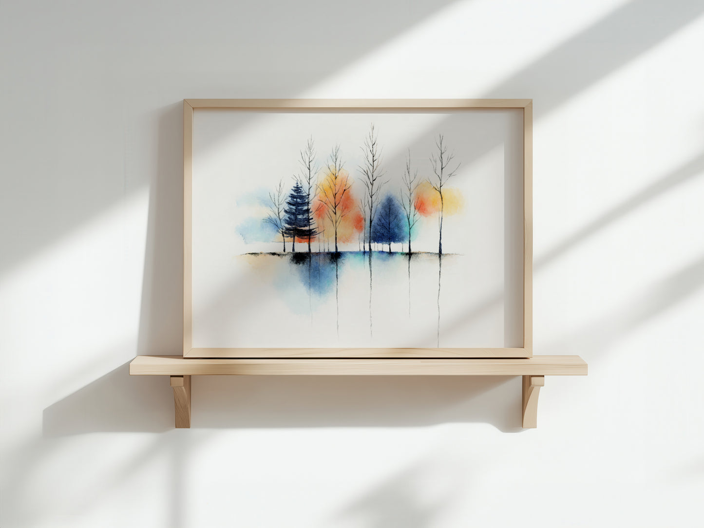 Abstract Reverie | Abstract Landscape Tree Watercolor Print