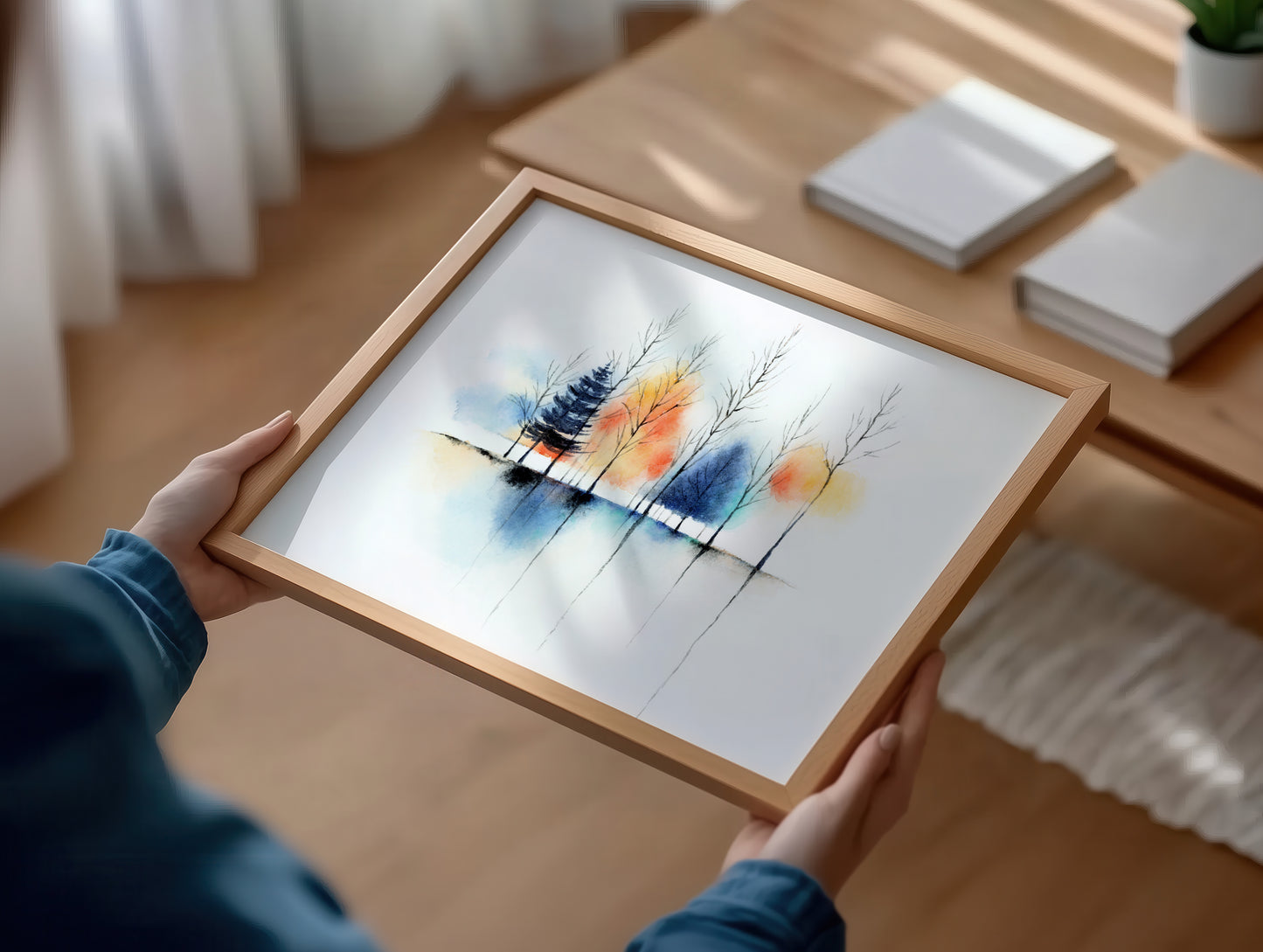 Abstract Reverie | Abstract Landscape Tree Watercolor Print