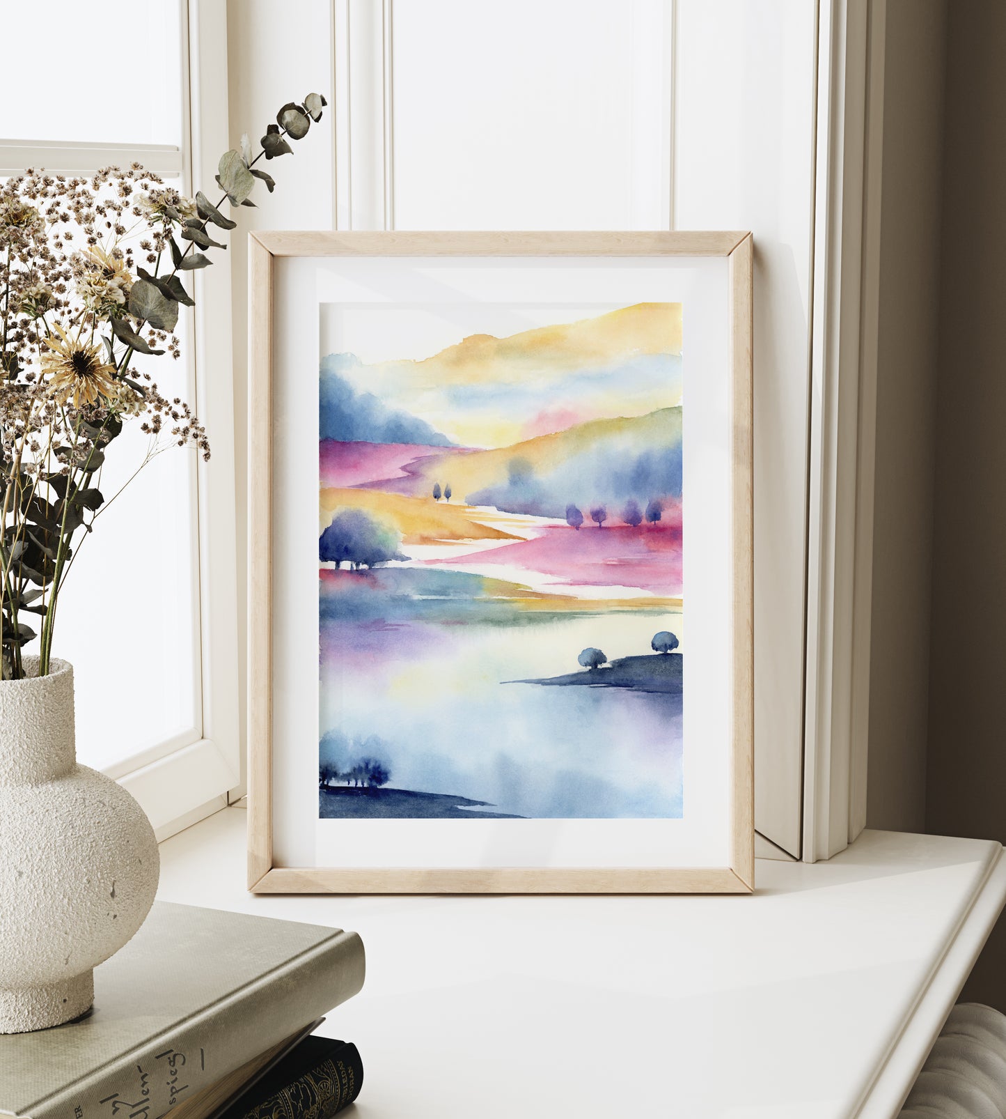 Parallel Vibrance | Set of 2 Abstract Mountain Landscape Art Prints
