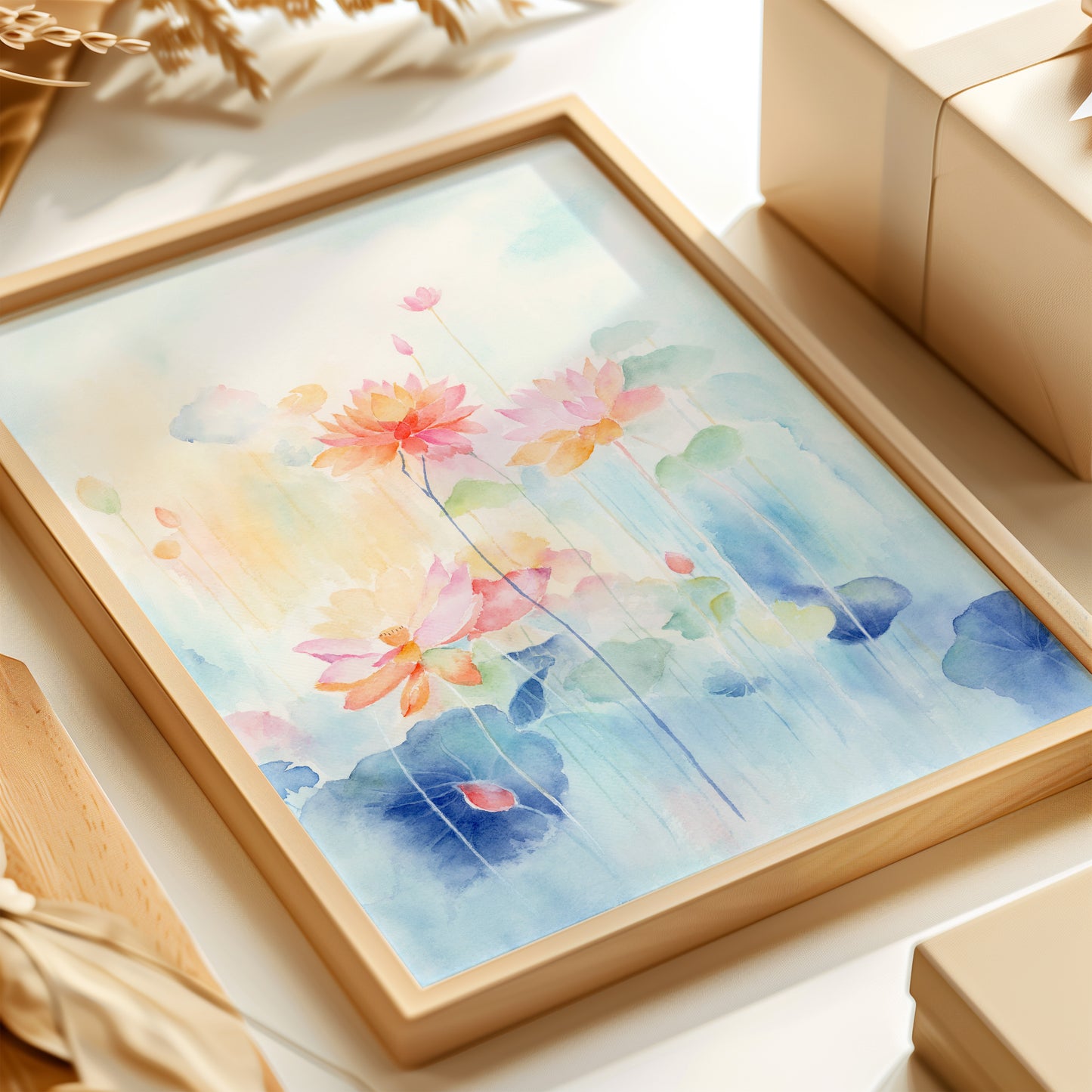 Vibrant Lotus | Abstract Lotus Watercolor Art Print
