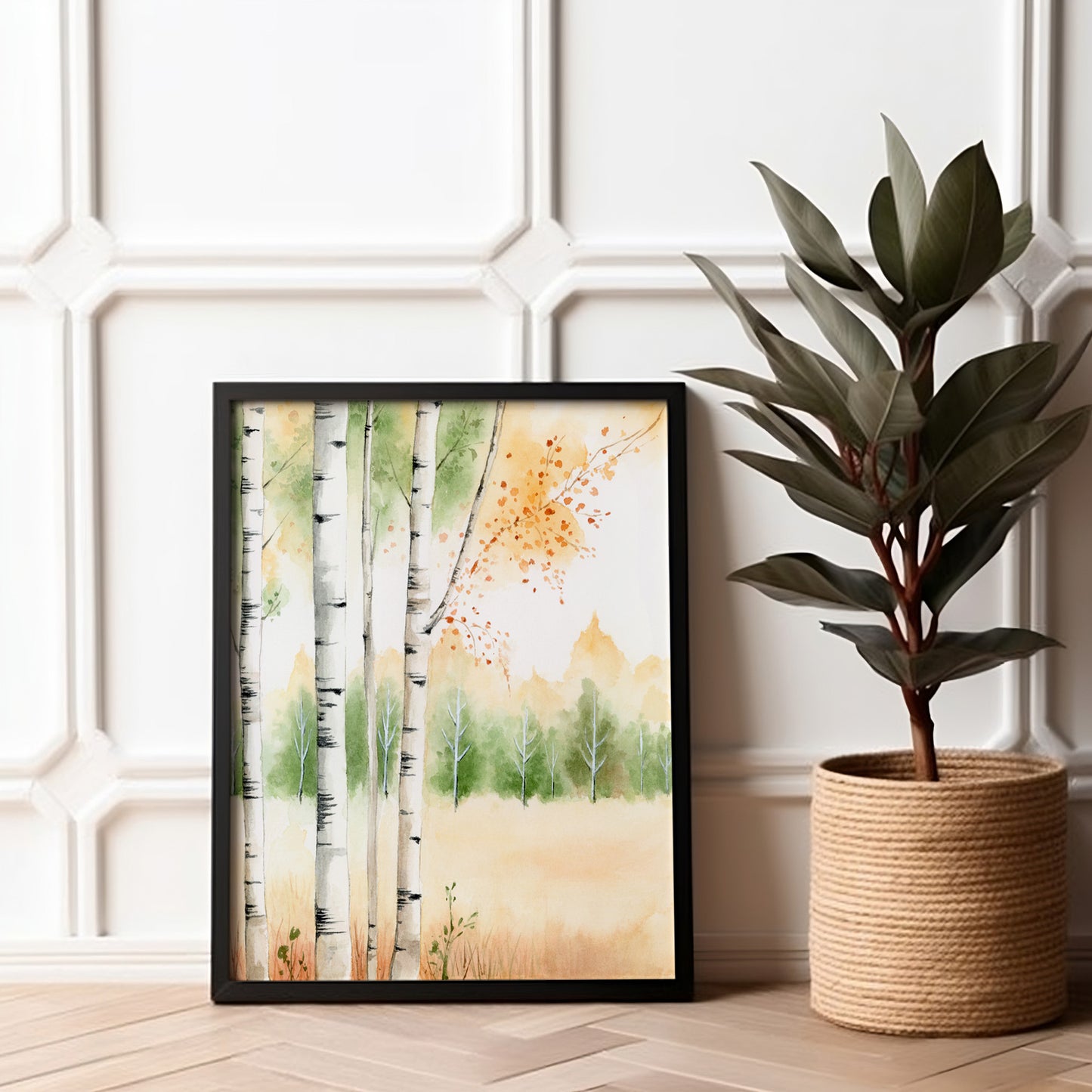 Flowering Aspen | Aspen Trees Watercolor Print