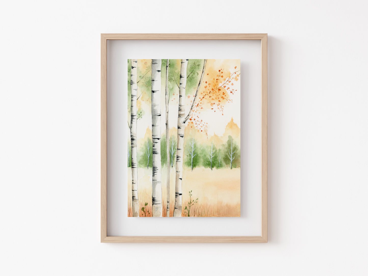 Flowering Aspen | Aspen Trees Watercolor Print