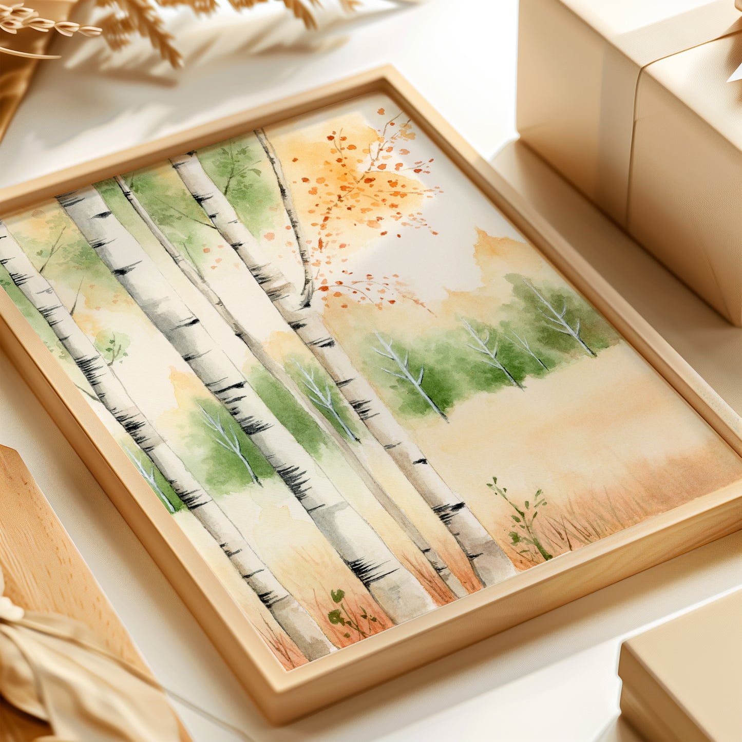 Flowering Aspen | Aspen Trees Watercolor Print