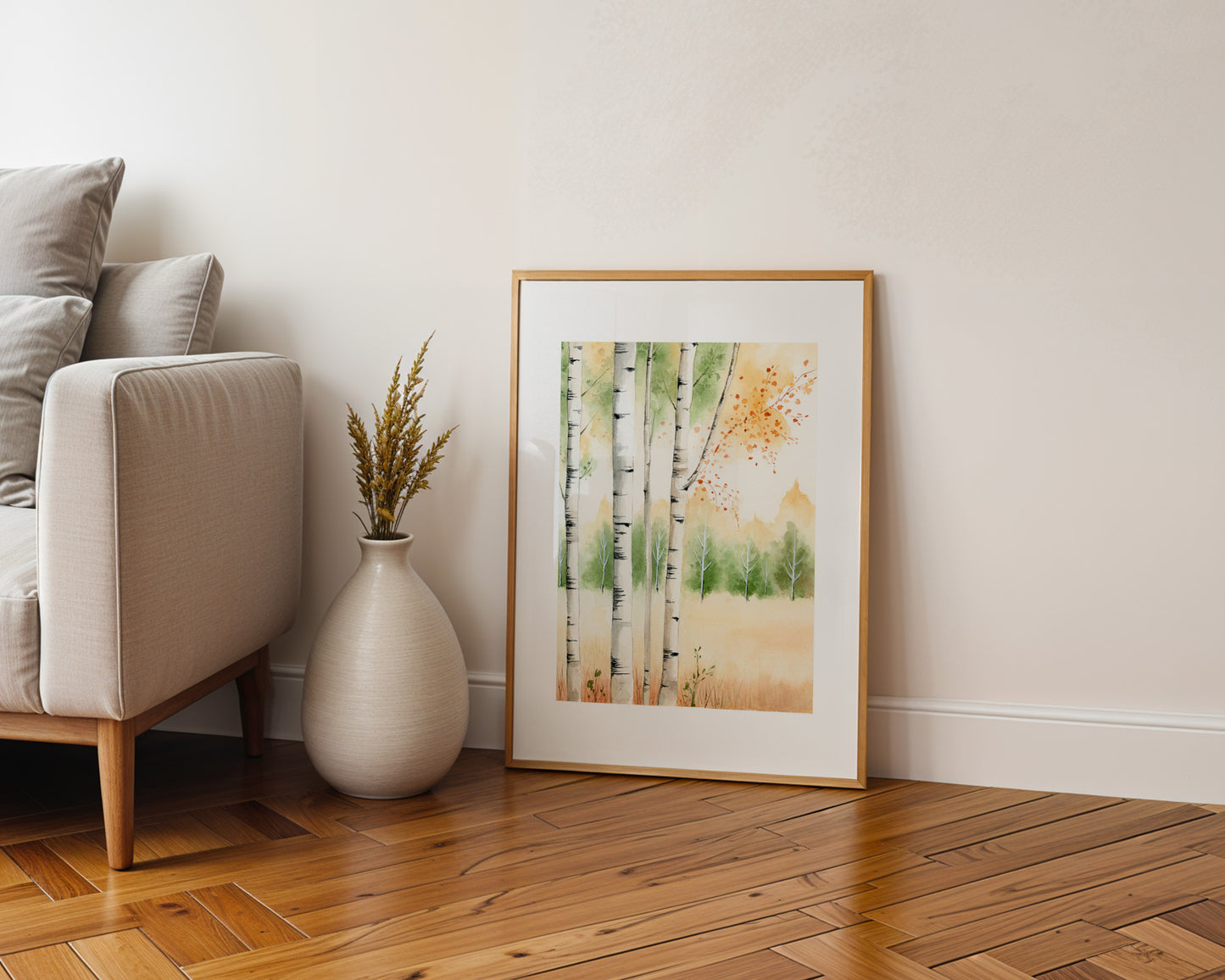 Flowering Aspen | Aspen Trees Watercolor Print