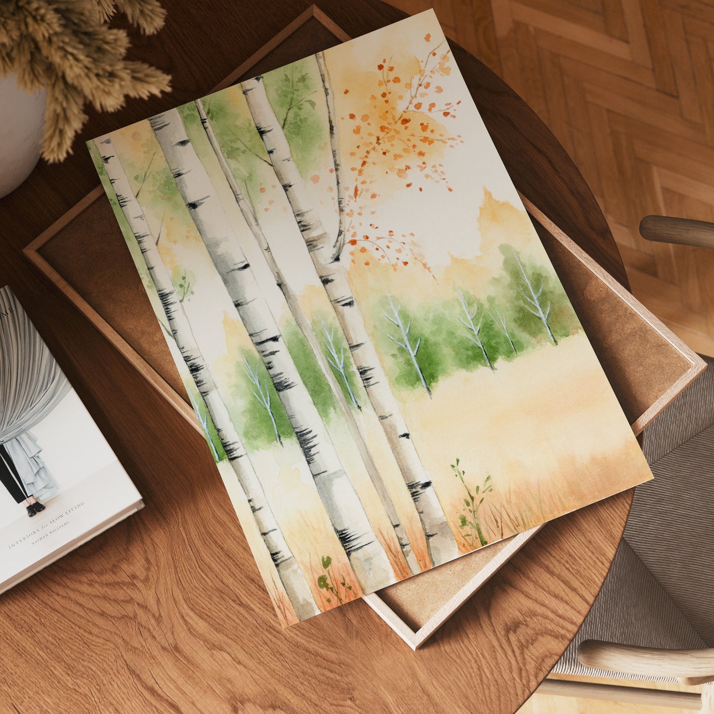 Flowering Aspen | Aspen Trees Watercolor Print