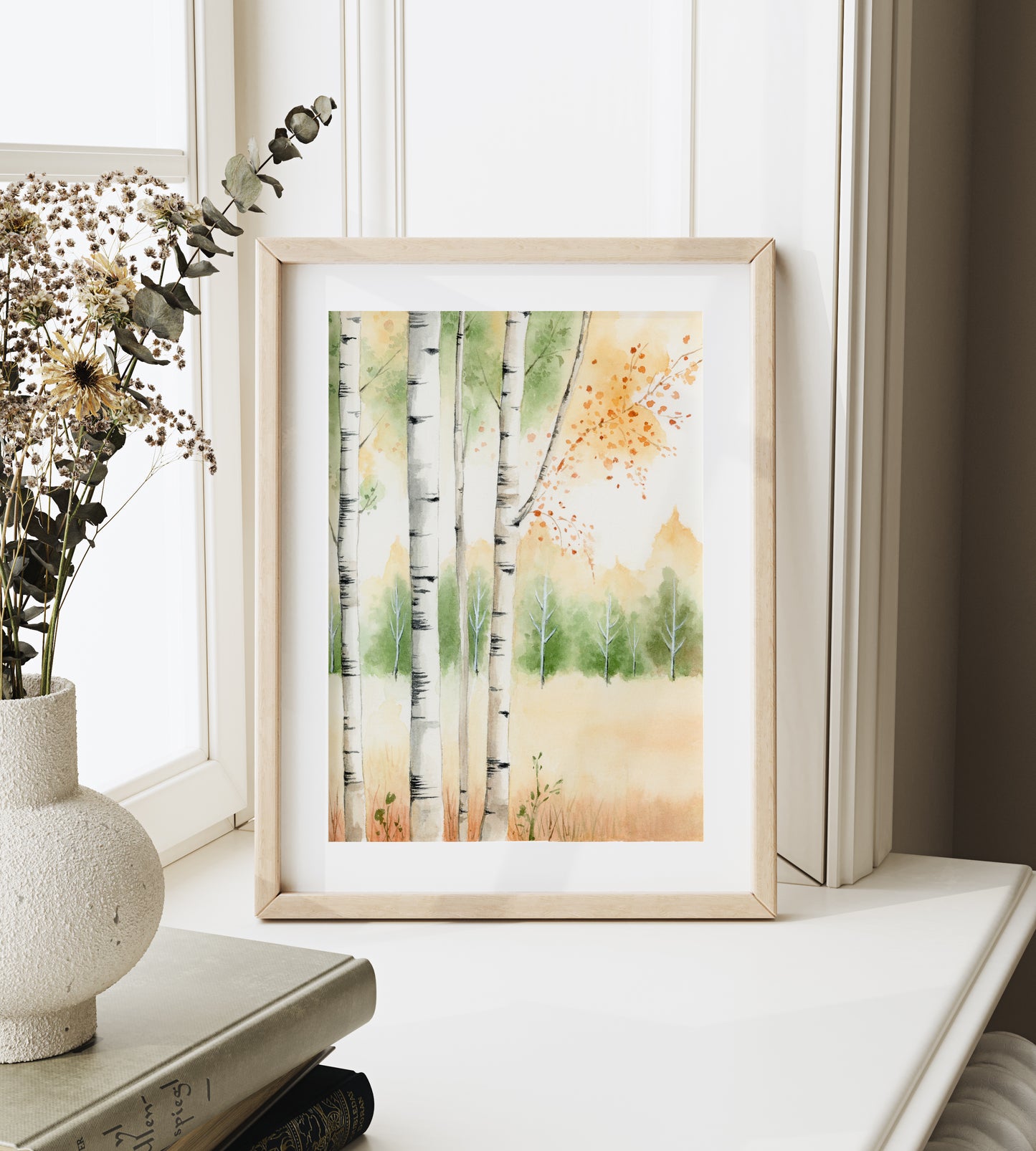 Flowering Aspen | Aspen Trees Watercolor Print