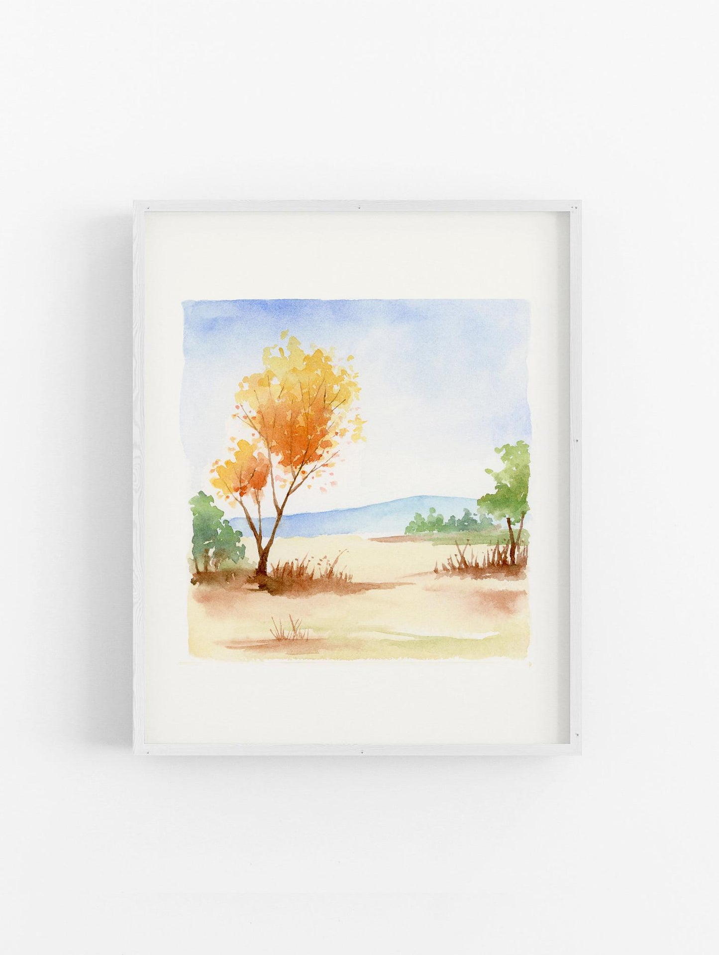 Vibrant Autumn Scene | Landscape Watercolor Art Print