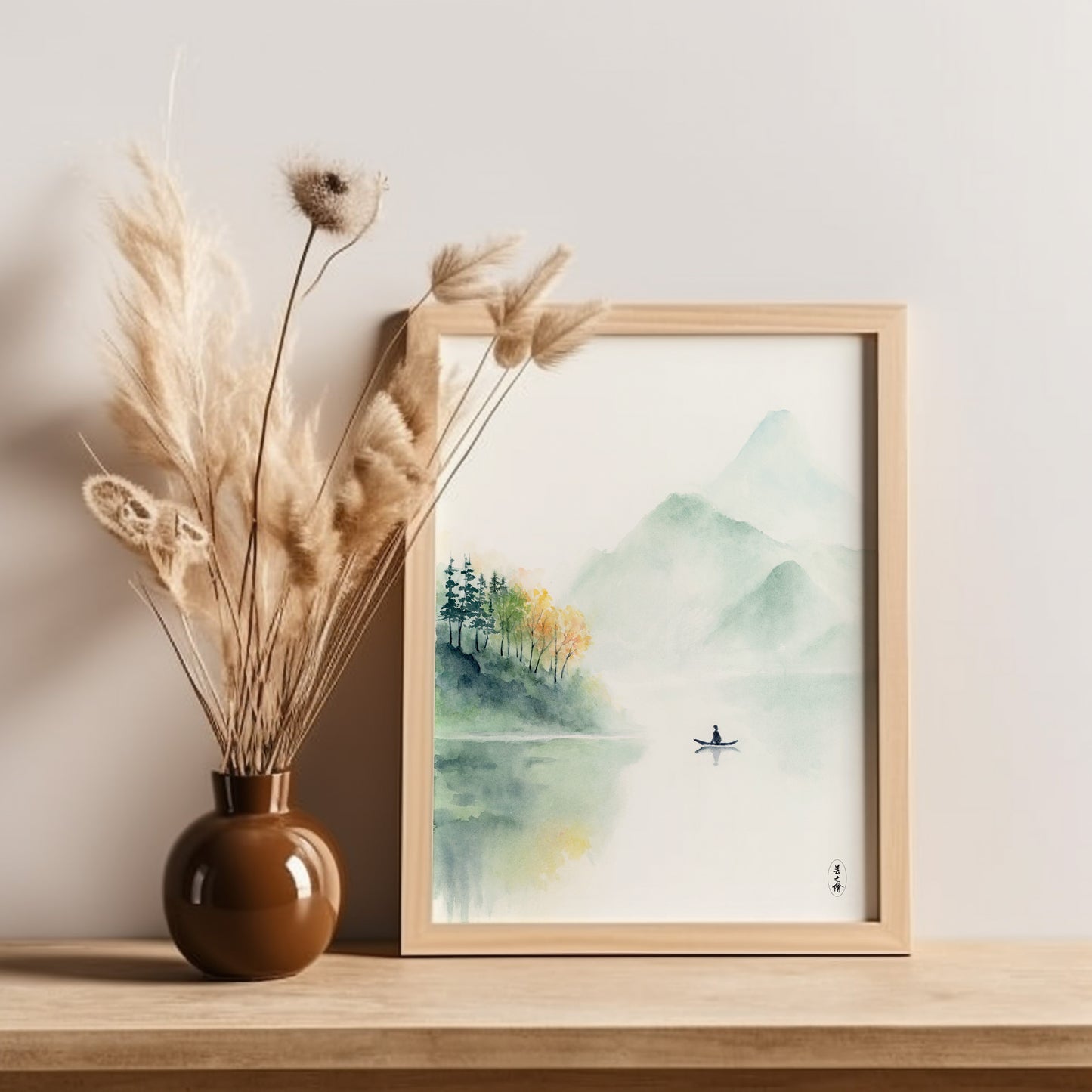 Lake of Tranquility | Oriental Landscape Watercolor Art Print