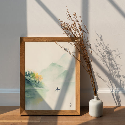 Lake of Tranquility | Oriental Landscape Watercolor Art Print