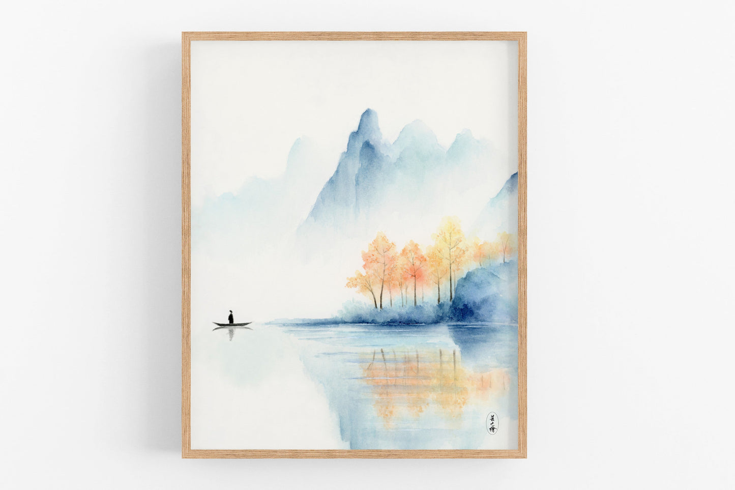 Lake of Harmony | Oriental Landscape Watercolor Art Print