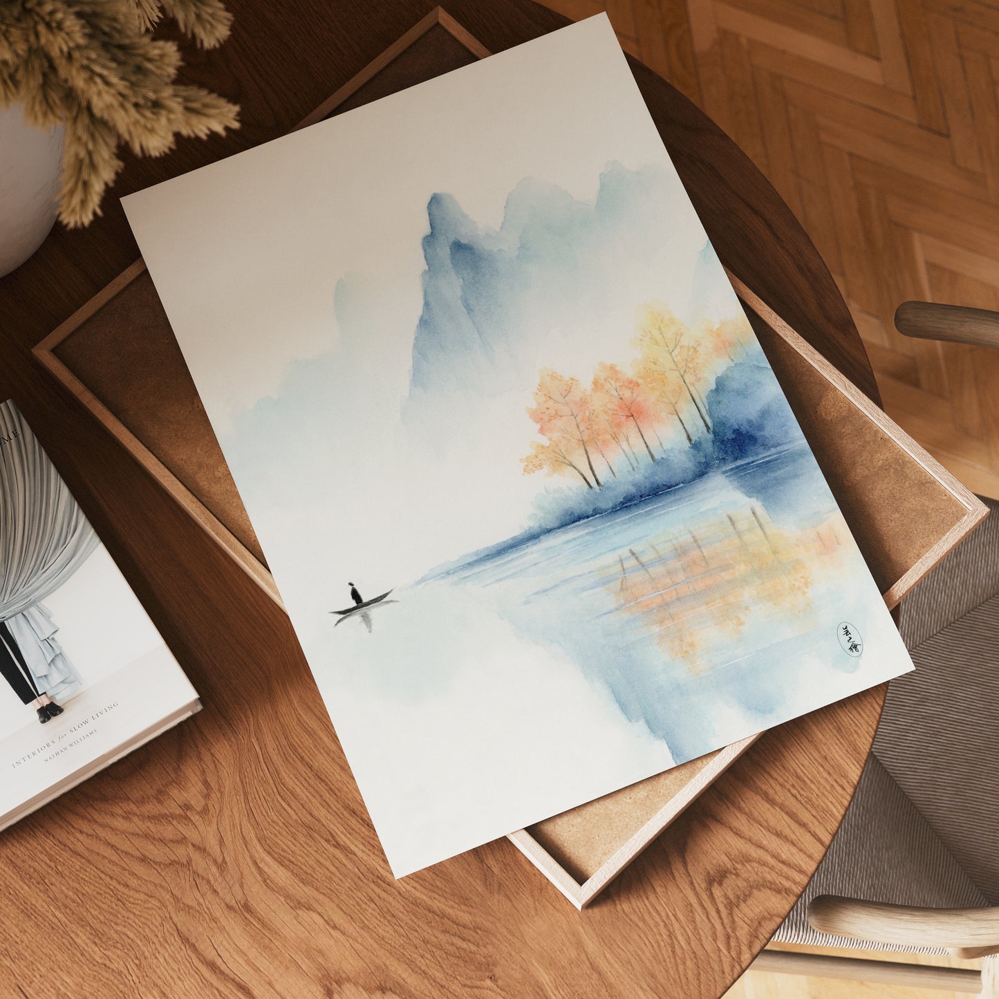 Lake of Harmony | Oriental Landscape Watercolor Art Print