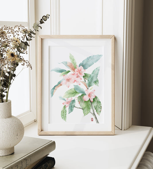 Flowering Sakura | Floral Watercolor Art Print