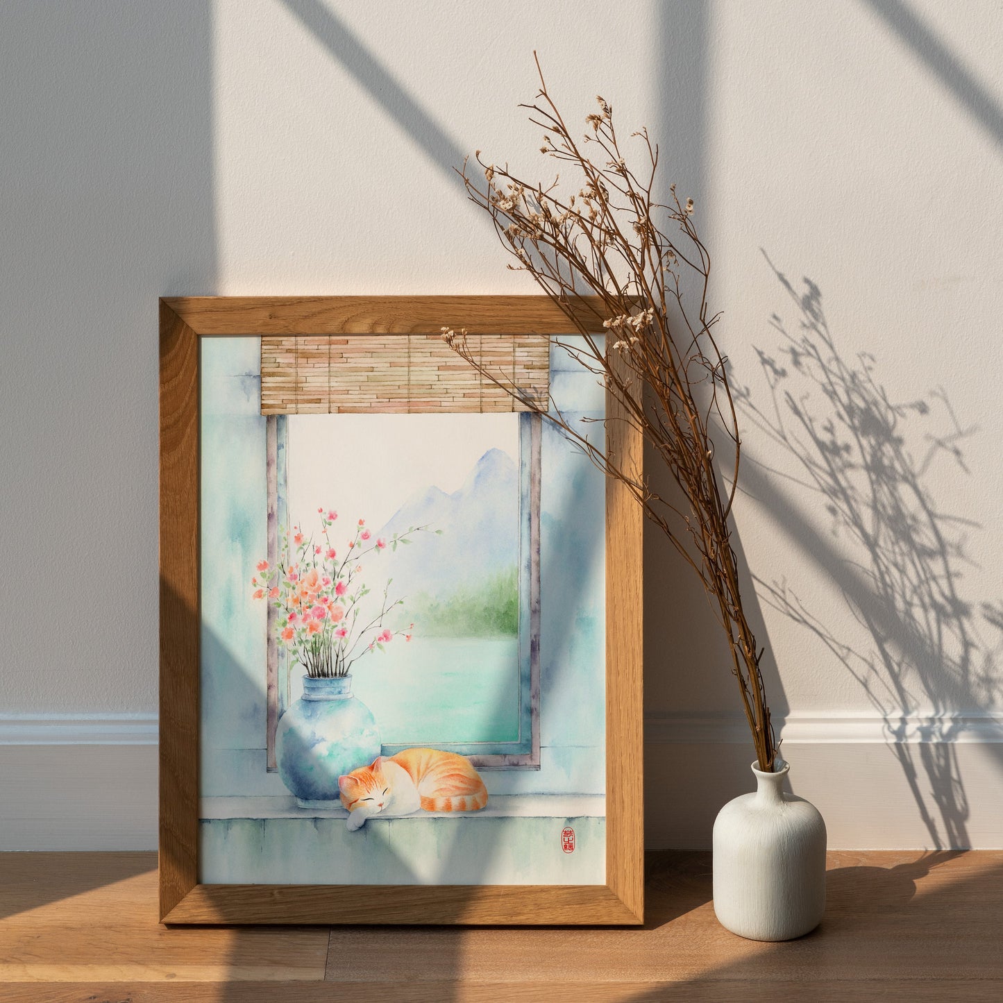 Ethereal Curiosity | Cat Watercolor Art Print